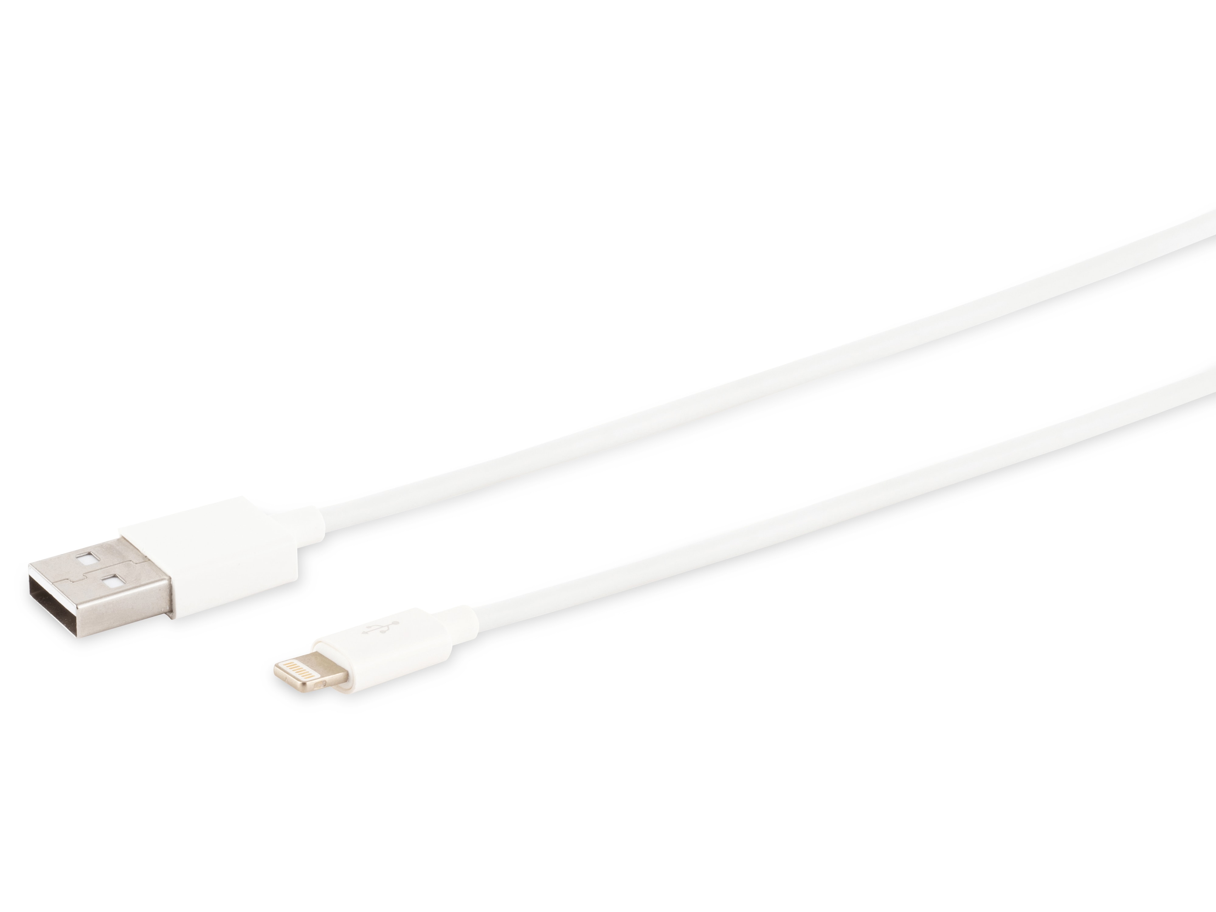 USB-A Ladekabel, 8-Pin, 2.0, ABS, weiß, 2,0 m