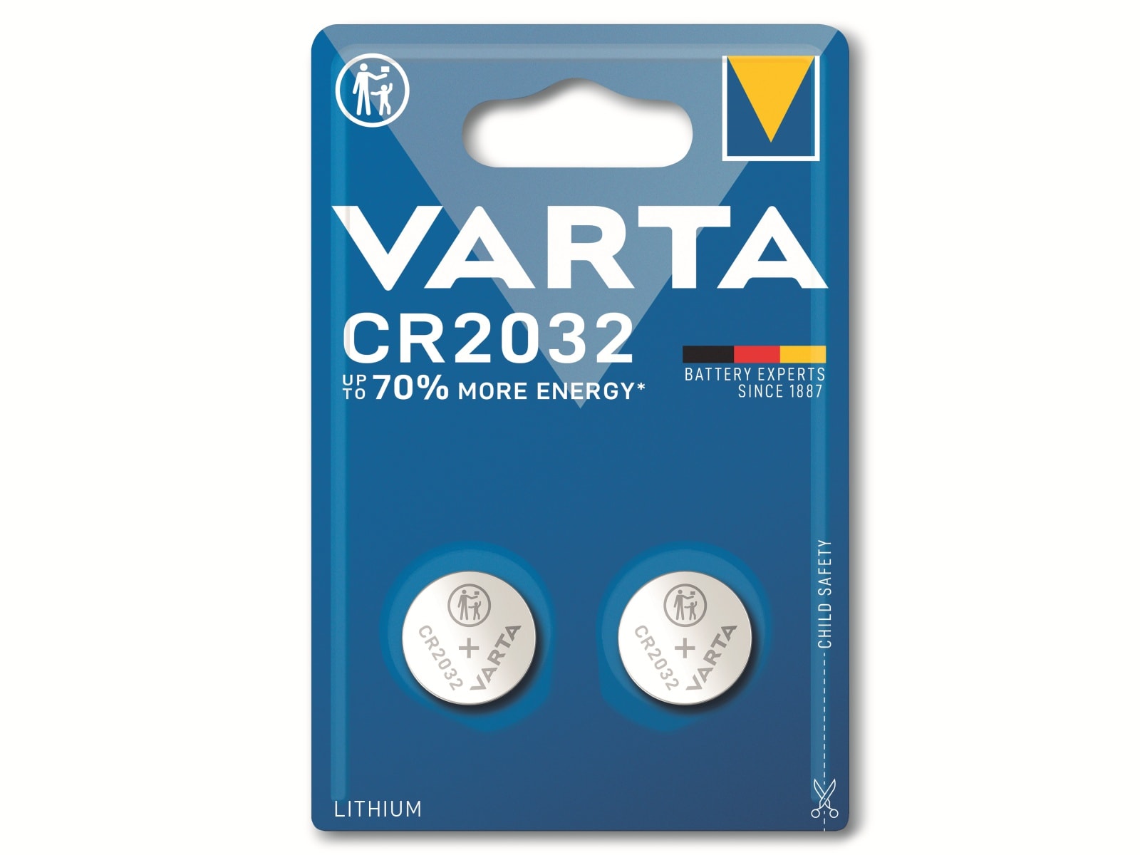 VARTA Knopfzelle Lithium, CR2032,  3V 2 Stück