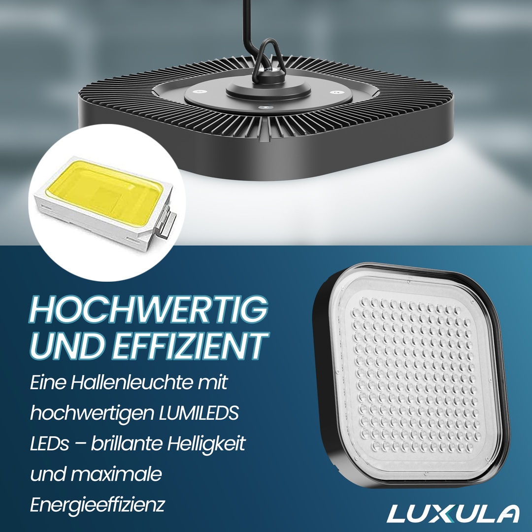 LUXULA LED-HighBay-Leuchte, EEK: E, 200 W, 24000 lm, 5000 K, schwarz