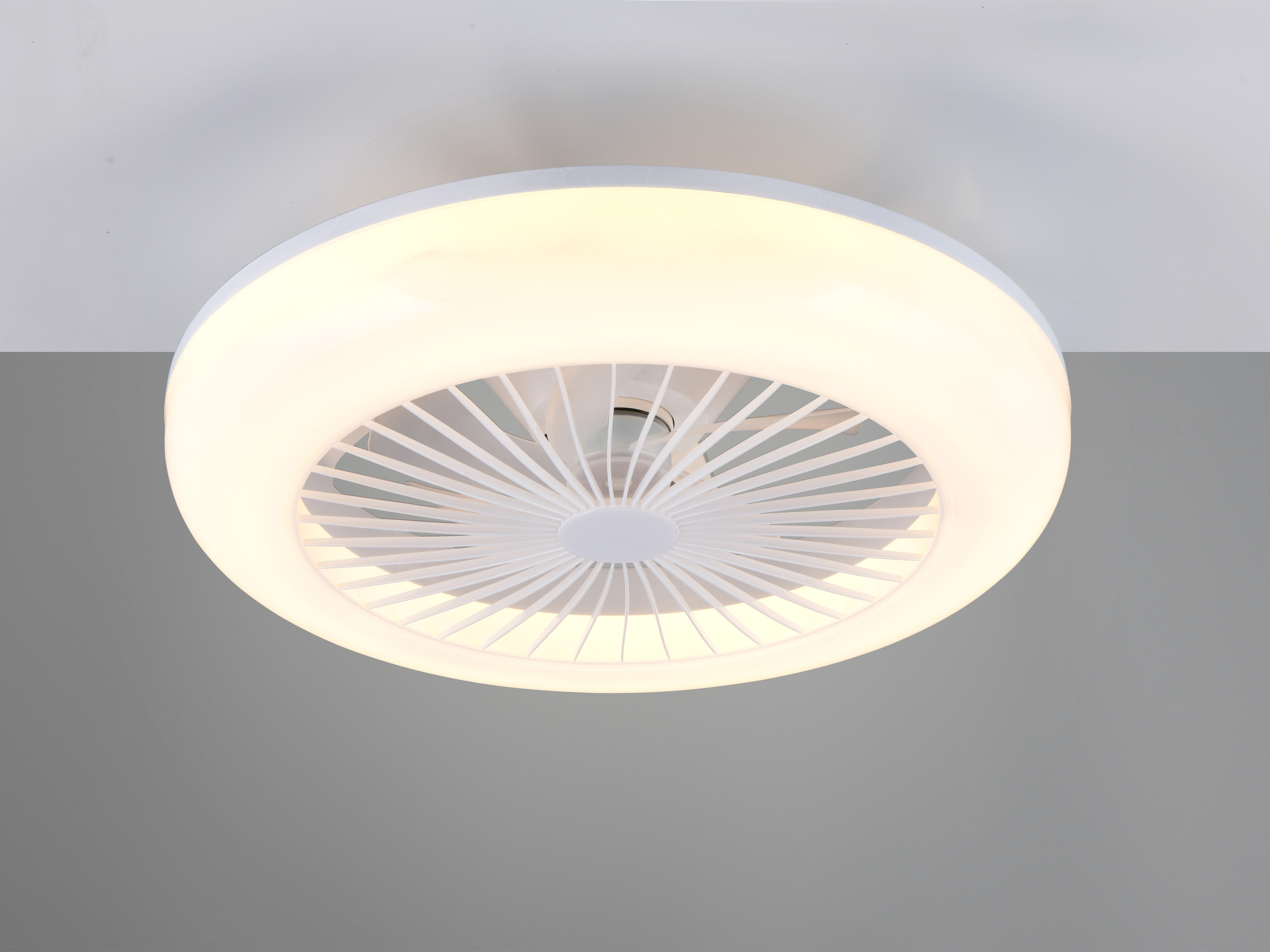 REALITY LED-Deckenleuchte mit Ventilator Mora R64032101, 23W, 2700... 6000K, 1800lm, CCT, IP20, weiß