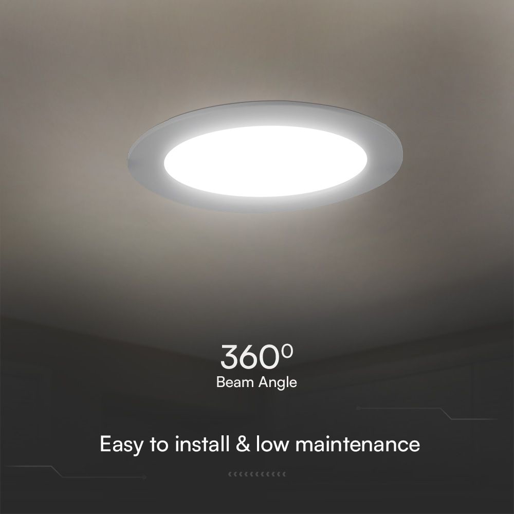 V-TAC LED-Einbauleuchte VT-61024, EEK: F, W 24, 2500 lm, 3000 K, Ø 294 mm, weiß V-TAC LED-Einbauleuchte VT-61024, EEK: F, W 24, 2500 lm, 3000 K, Ø 294 mm, weiß