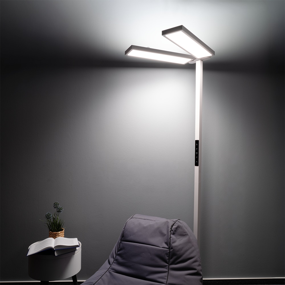 LUXULA LED-Büro-Stehleuchte, Up/Down, 120W, 4000K, EEK: F, 8500lm, IP20, dimmbar, weiß