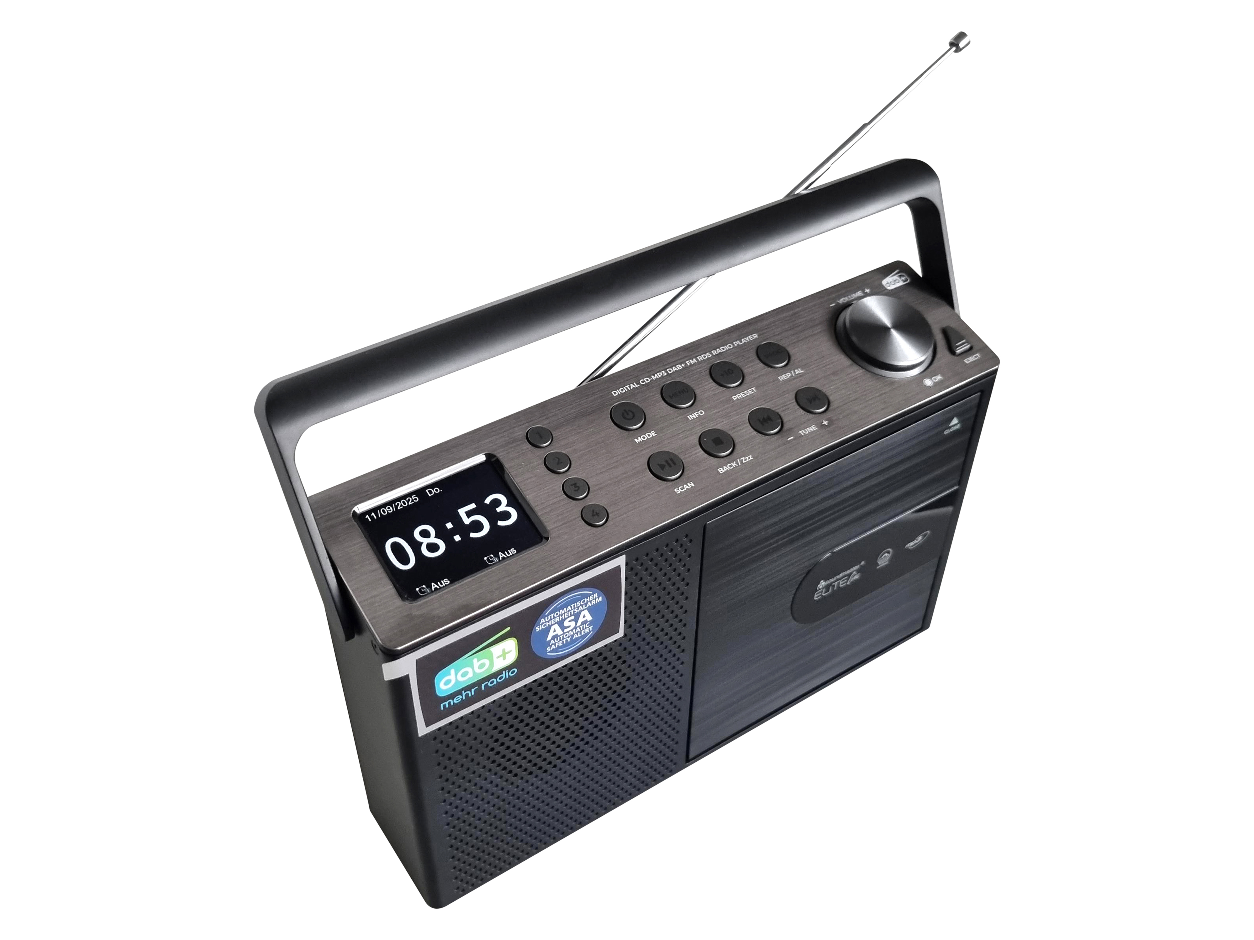 SOUNDMASTER DAB+/UKW-Radio mit CD/MP3, USB, Bluetooth, Farbdisplay