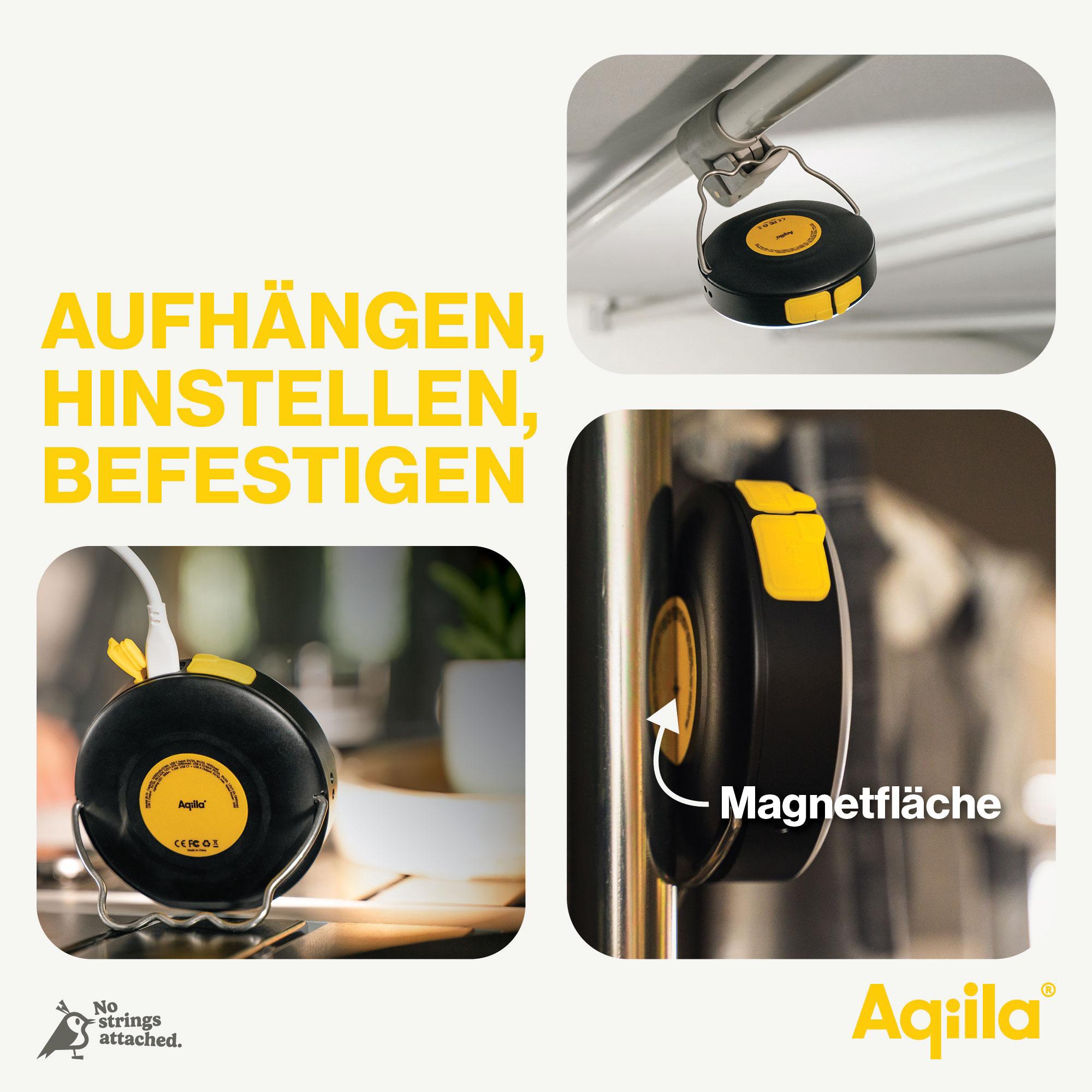 AQIILA BL10, Leuchte, 20 W mit Powerbank, 10.000mAh, schwarz AQIILA Powerbank BL10, mit Leuchte, 20 W, 10.000mAh, schwarz