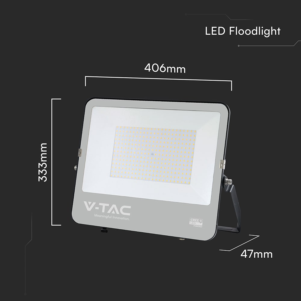 V-TAC LED-Fluter VT-44201, 200W, 6500K, EEK: D, CREE Chip, 27000lm, IP65, schwarz V-TAC LED-Fluter VT-44201, 200W, 6500K, EEK: D, CREE Chip, 27000lm, IP65, schwarz