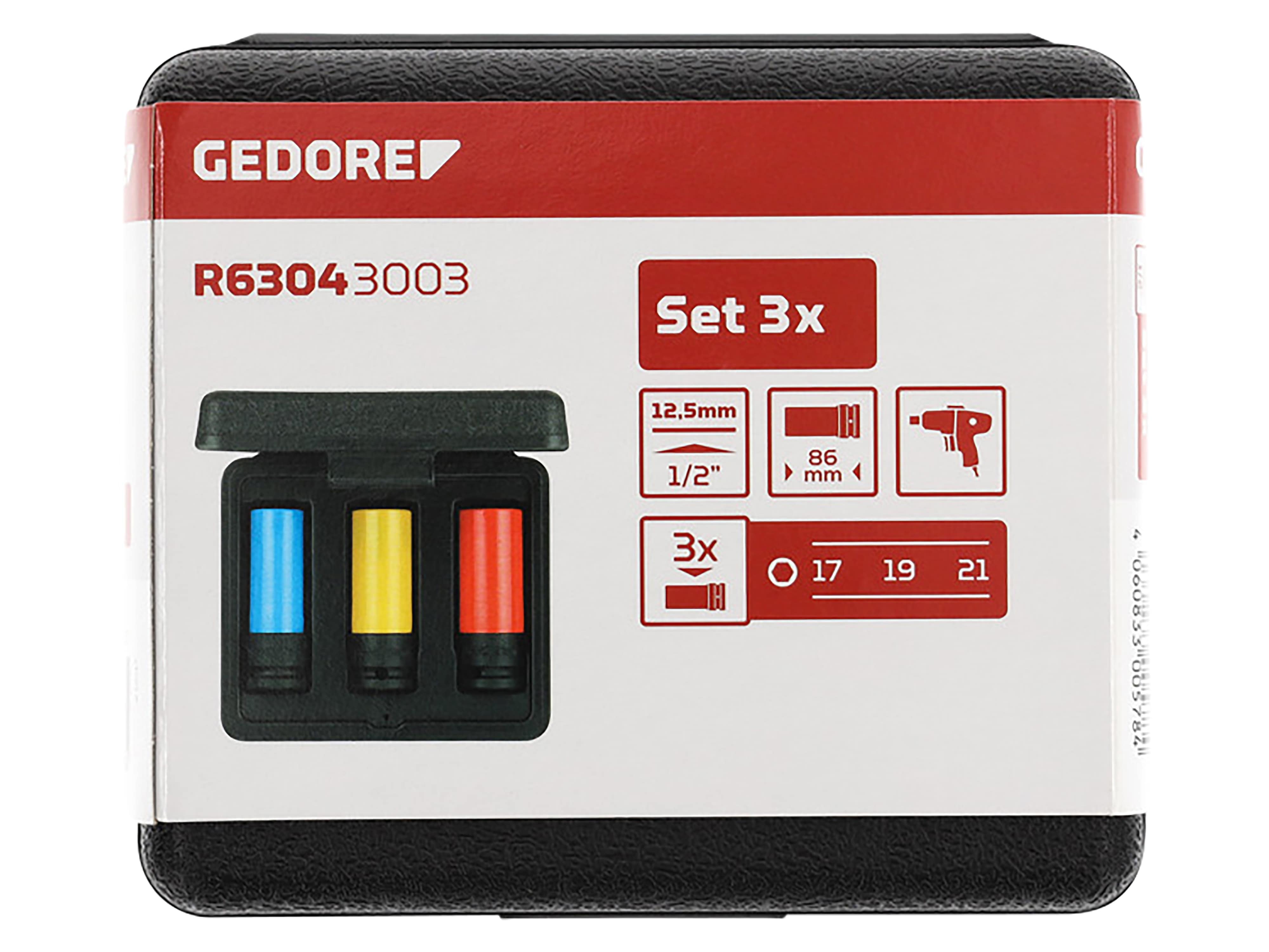 GEDORE RED Steckschlüssel-Satz, R63043003, 1/2", 3-teilig