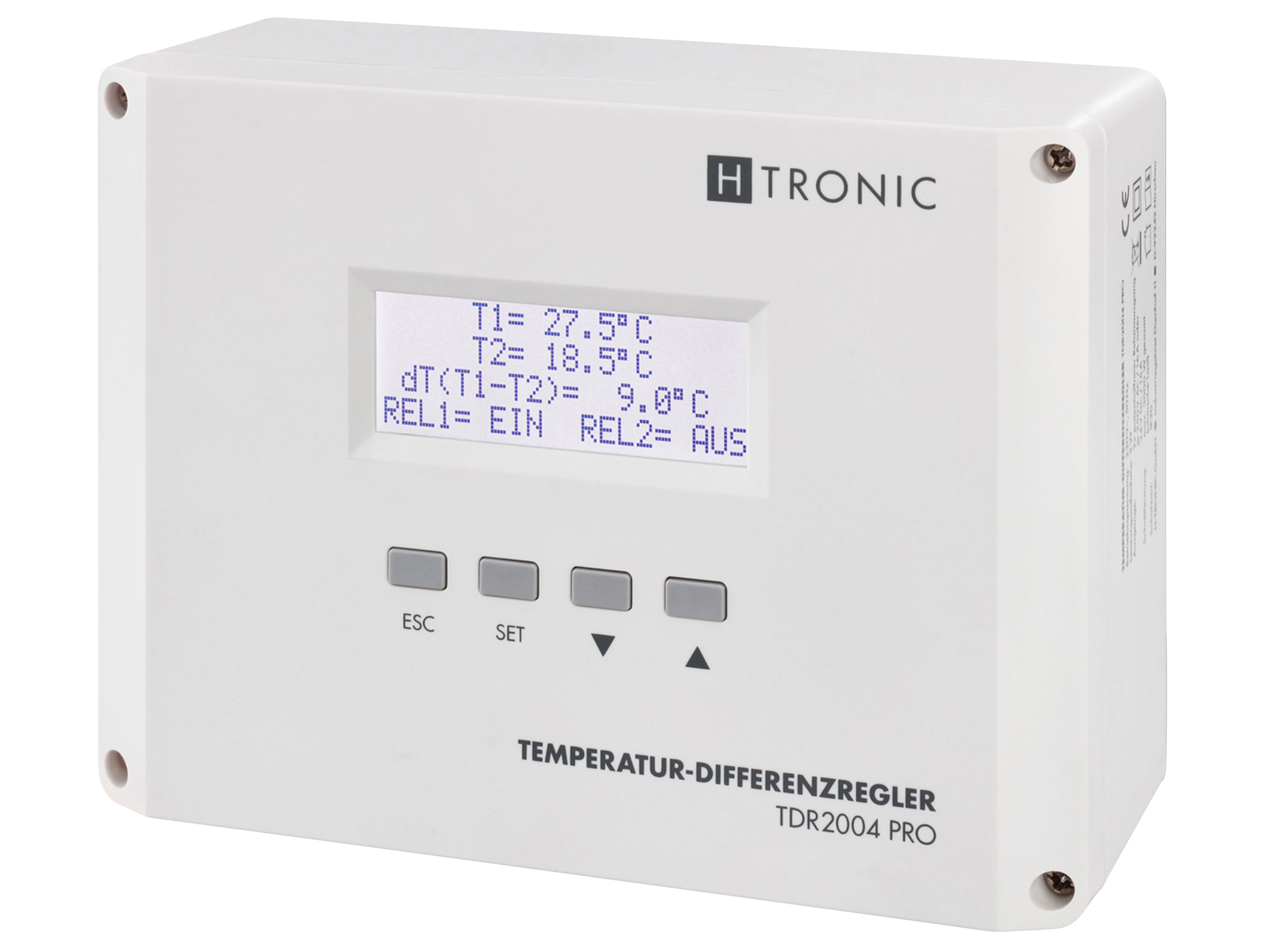 H-TRONIC Temperatur-Differenzregler TDR2004 pro, weiß