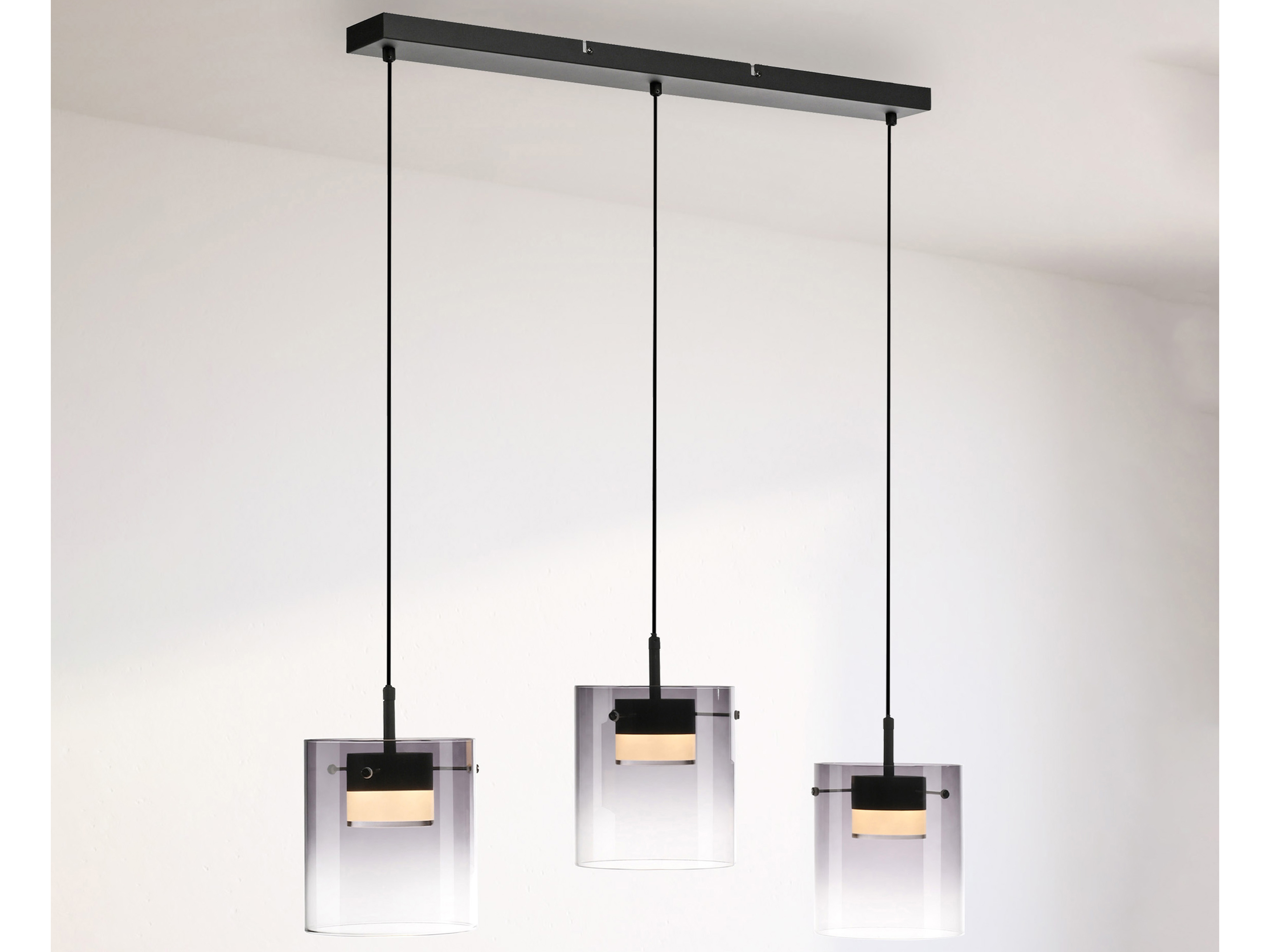 JUST LIGHT LED-Pendelleuchte 14043-18, 7,5W, 800lm, 3000K, schwarz