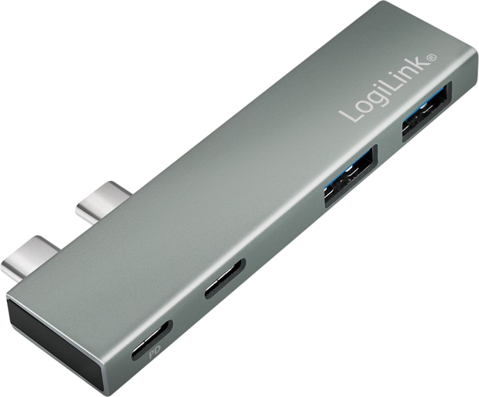 LOGILINK USB 3.2 Dockingstation UA0399, Gen2x2, 4-Port, PD, silber 