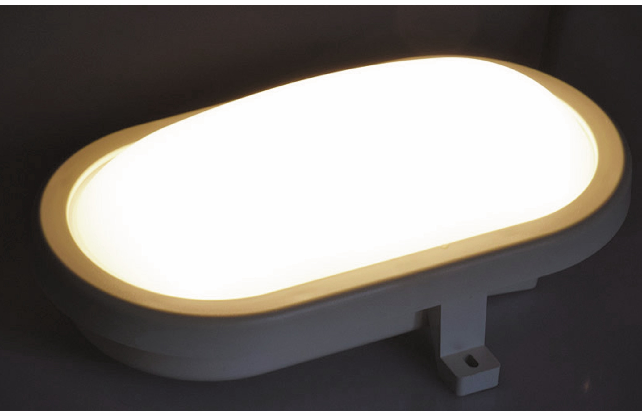 CHILITEC LED-Oval-Leuchte 22266, EEK: G, 12 W, 960 lm, 3000 K, 216 mm, grau