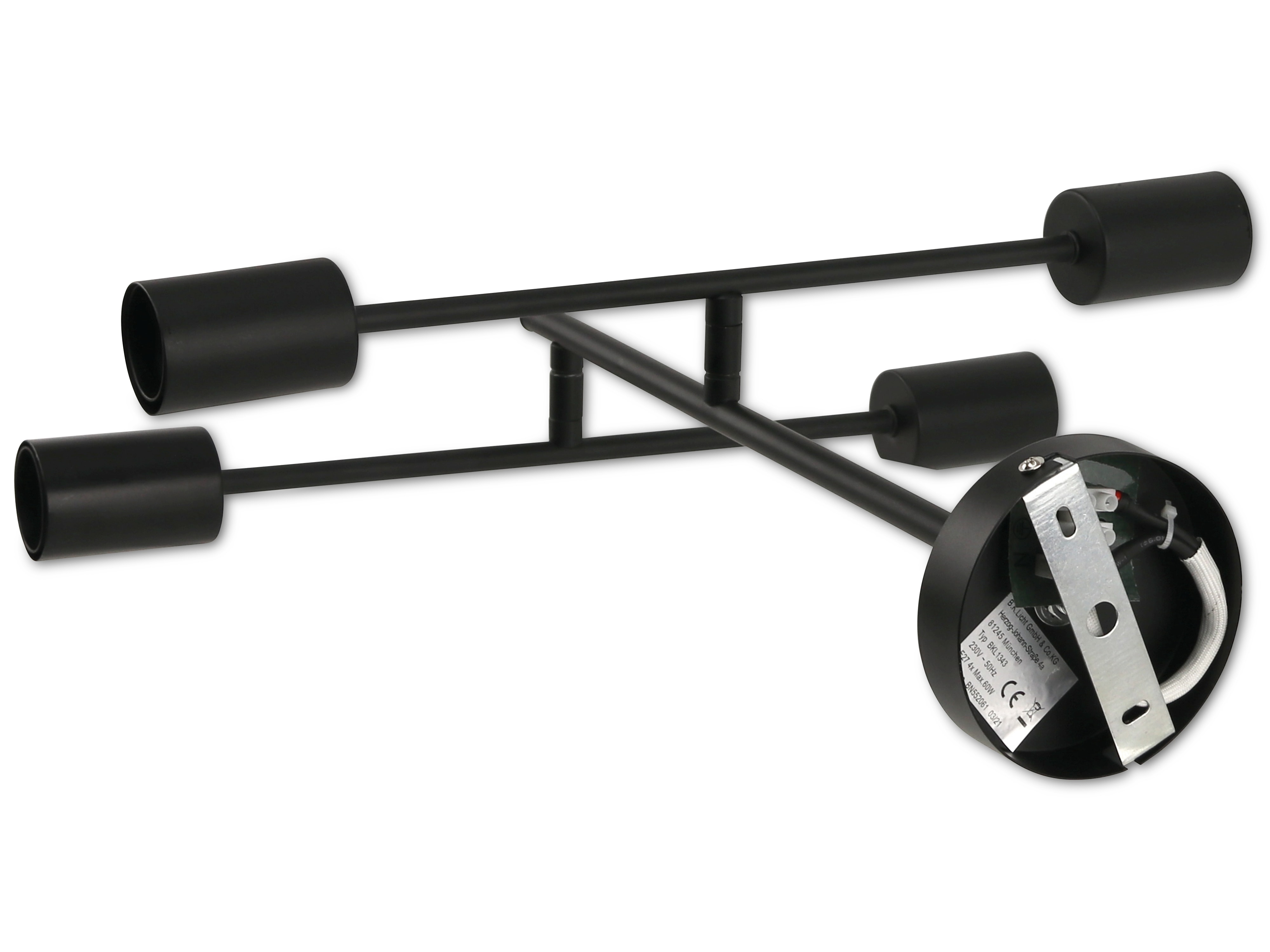 BKL LED-Deckenleuchte Retro, schwenkbar, schwarz