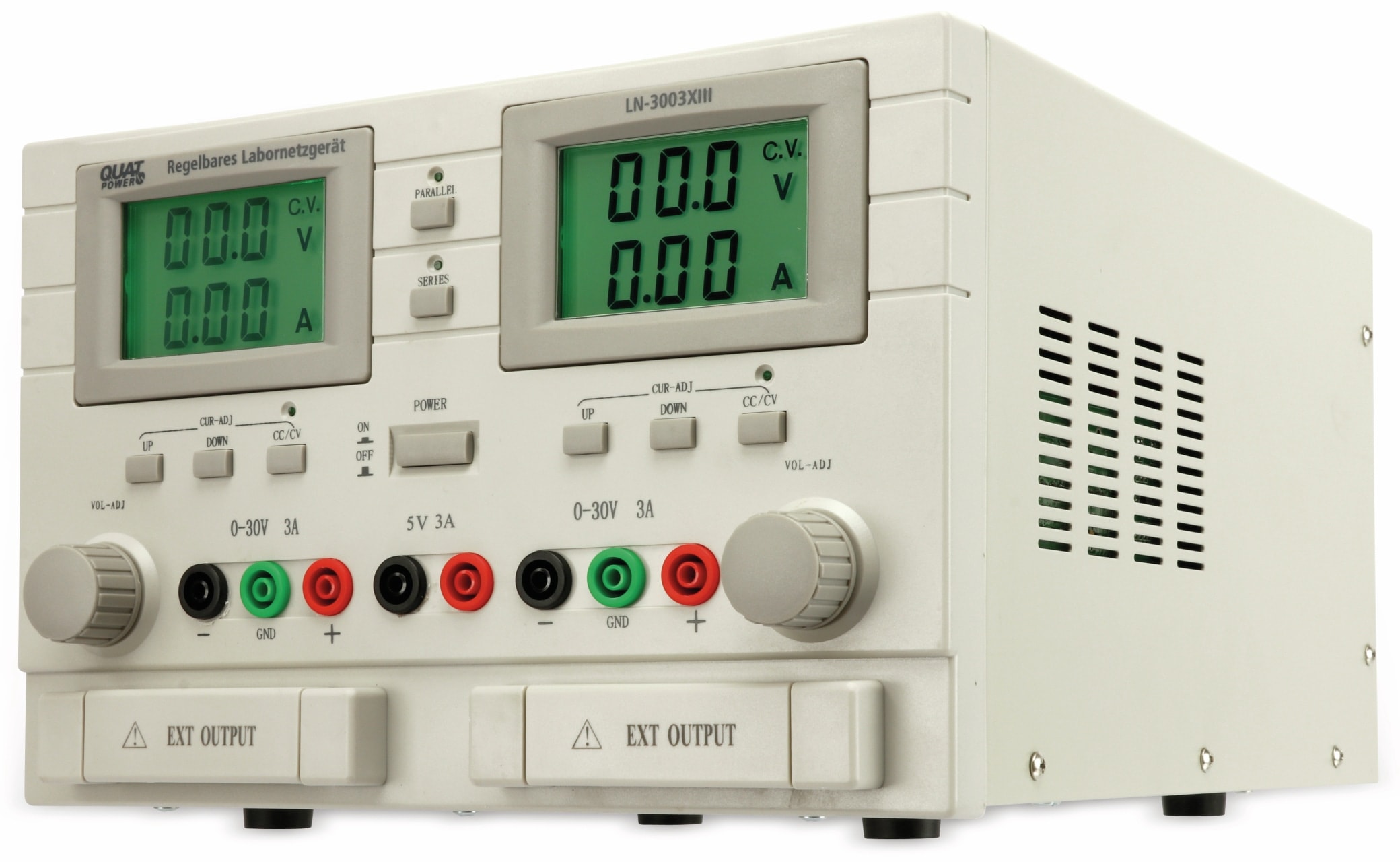 QUATPOWER Labornetzgerät LN-3003XIII, 2x 0...30 V-, 0...3 A, 5 V-/3 A QUATPOWER Labornetzgerät LN-3003XIII, 2x 0...30 V-, 0...3 A, 5 V-/3 A