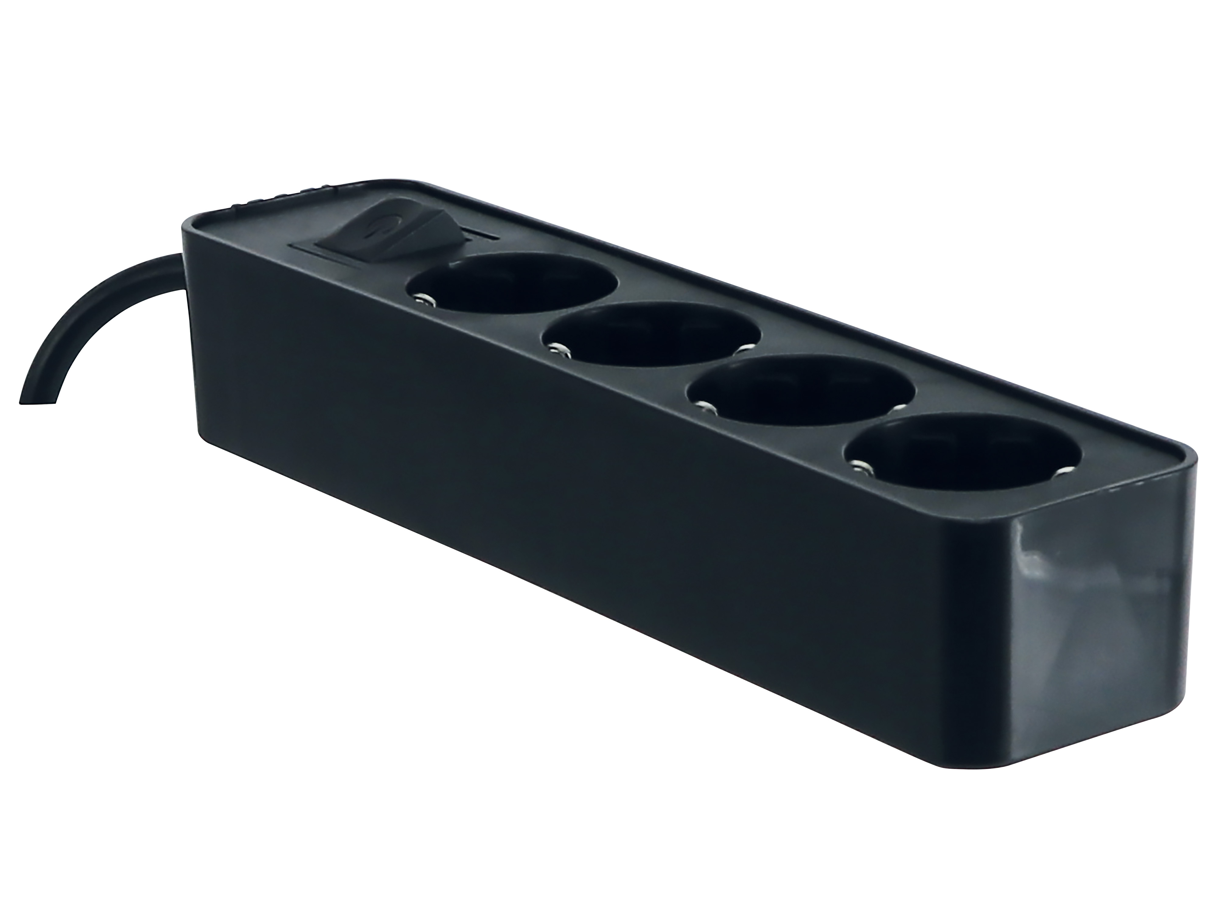 Steckdosenleiste 98745sw, 4-fach, mit Flachstecker