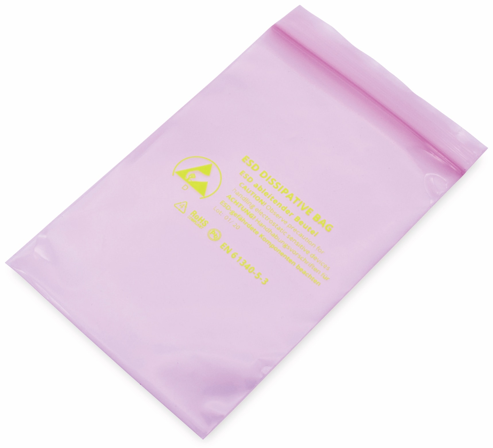 QUADRIOS Zip-Beutel Dissipativ 1903EC111, 75 x 125mm, 10 Stück QUADRIOS, 1903EC111, Zip-Beutel Dissipativ 10 St 75 x 125mm