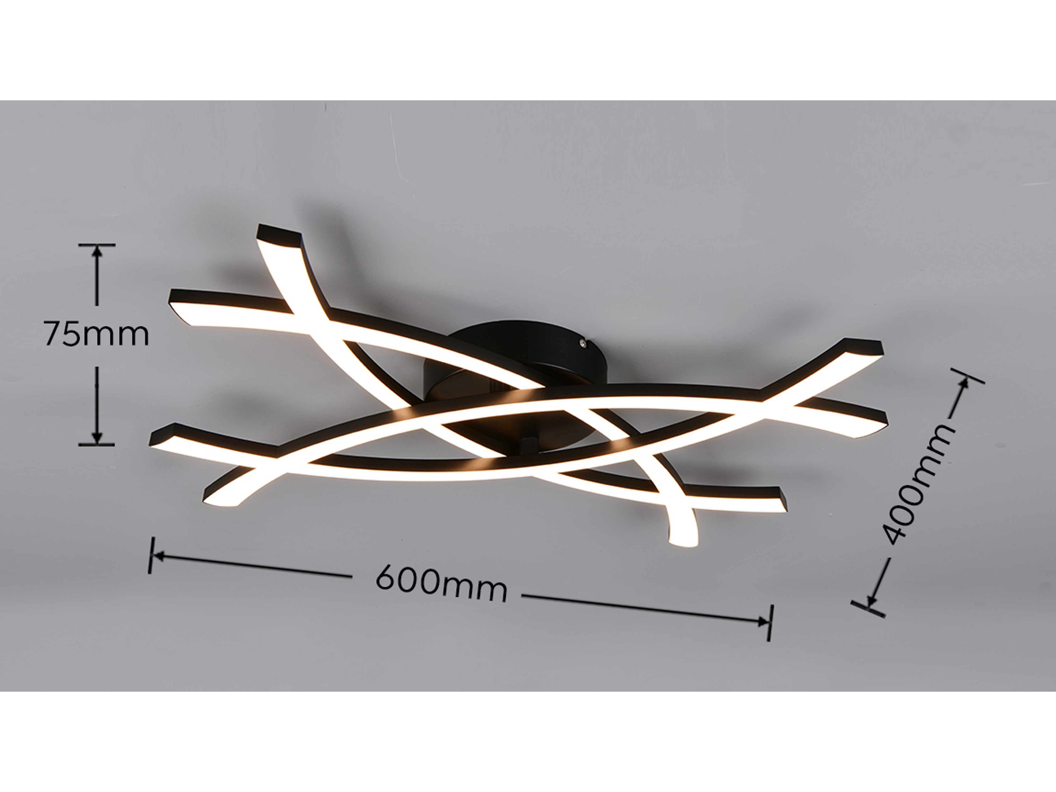 REALITY LED-Wand- und Deckenleuchte Pollock R23691132, 22W, 3000K, 2500lm, warmweiß, IP20, schwarz