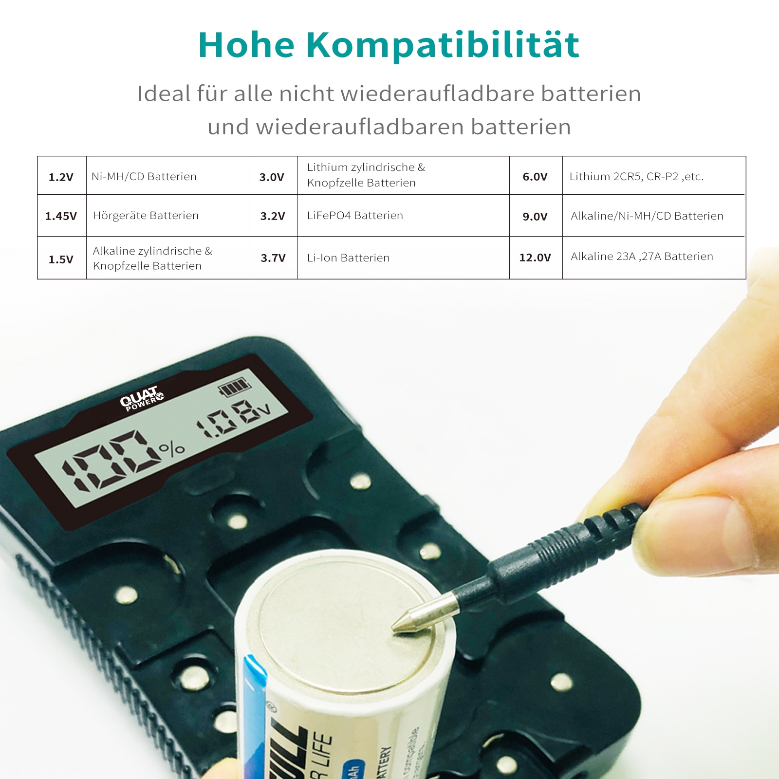 QUATPOWER Batterietester B4 Multi Check, mit Display QUATPOWER Batterietester B4 Multi Check, mit Display