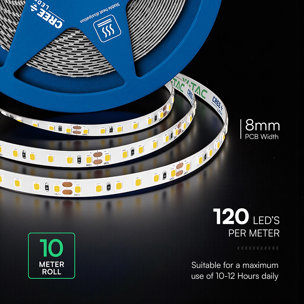 V-TAC LED-Stripe VT-2126246, 100W, EEK: F, 1000lm, 6500K, 120°, 24V, 10m V-TAC LED-Stripe VT-2126246, 100W, EEK: F, 1000lm, 6500K, 120°, 24V, 10m