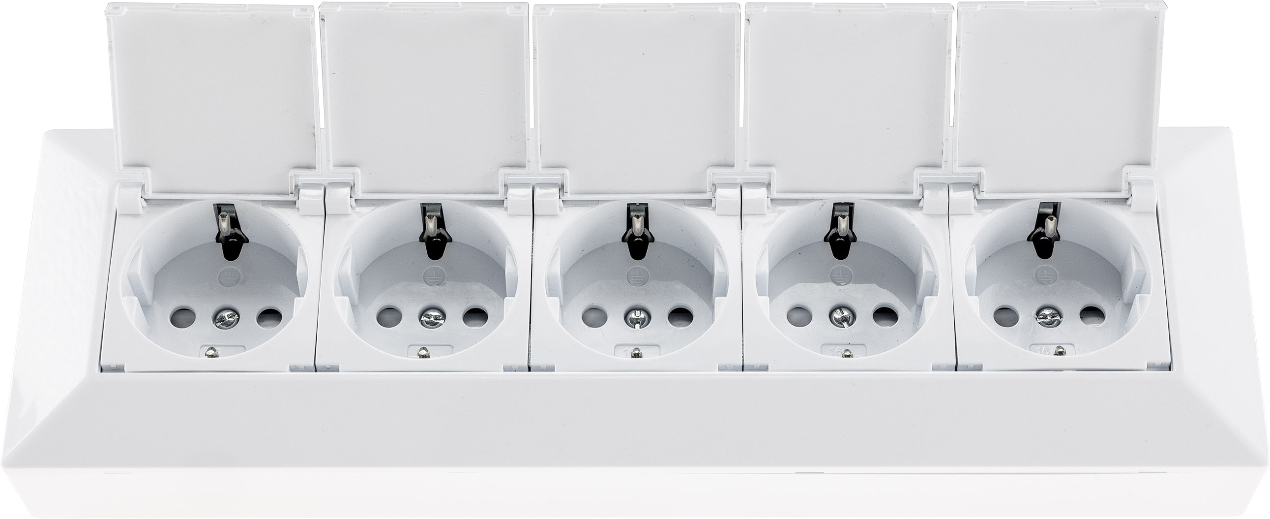 CHILITEC Steckdosenblock 23940, 5-fach, mit Schutzklappen, 250V/16A, weiß CHILITEC Steckdosenblock 23940, 5-fach, mit Schutzklappen, 250V/16A, weiß