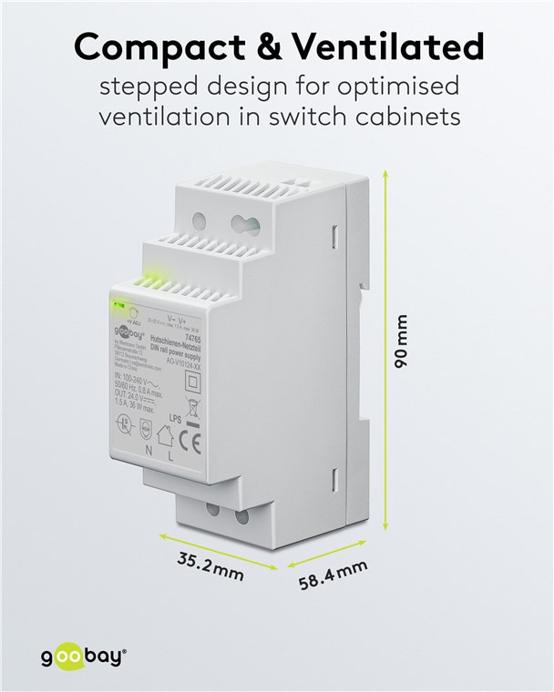 GOOBAY Hutschienen-Netzteil 74765, 24 V, 1,5 A, 36 W