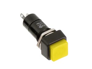 Einbau-Drucktaster PBS-12B, quadratisch, Schließer, gelb Einbau-Drucktaster PBS-12B, quadratisch, Schließer, gelb