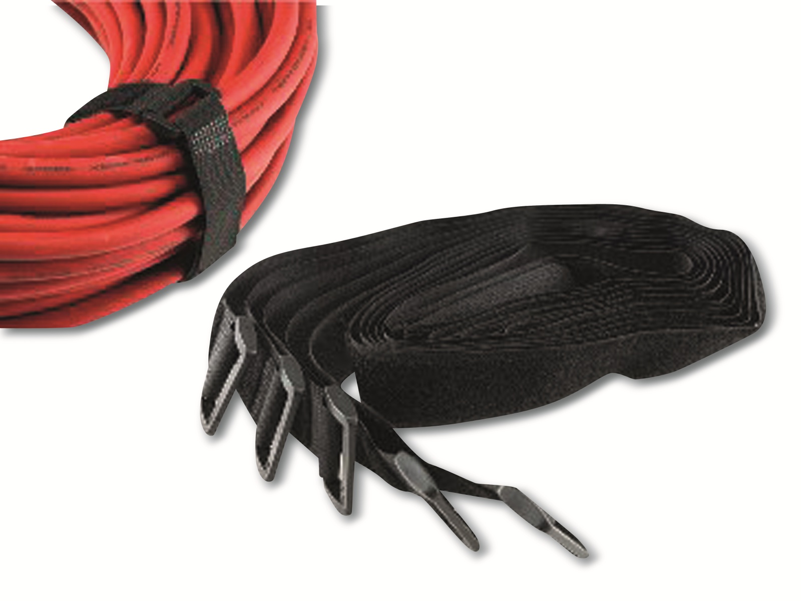 CHILITEC Klettband-Set mit Öse, 80x3 cm, schwarz, 5 Stück CHILITEC Klettband-Set mit Öse, 5 Stück, 80x3 cm, schwarz
