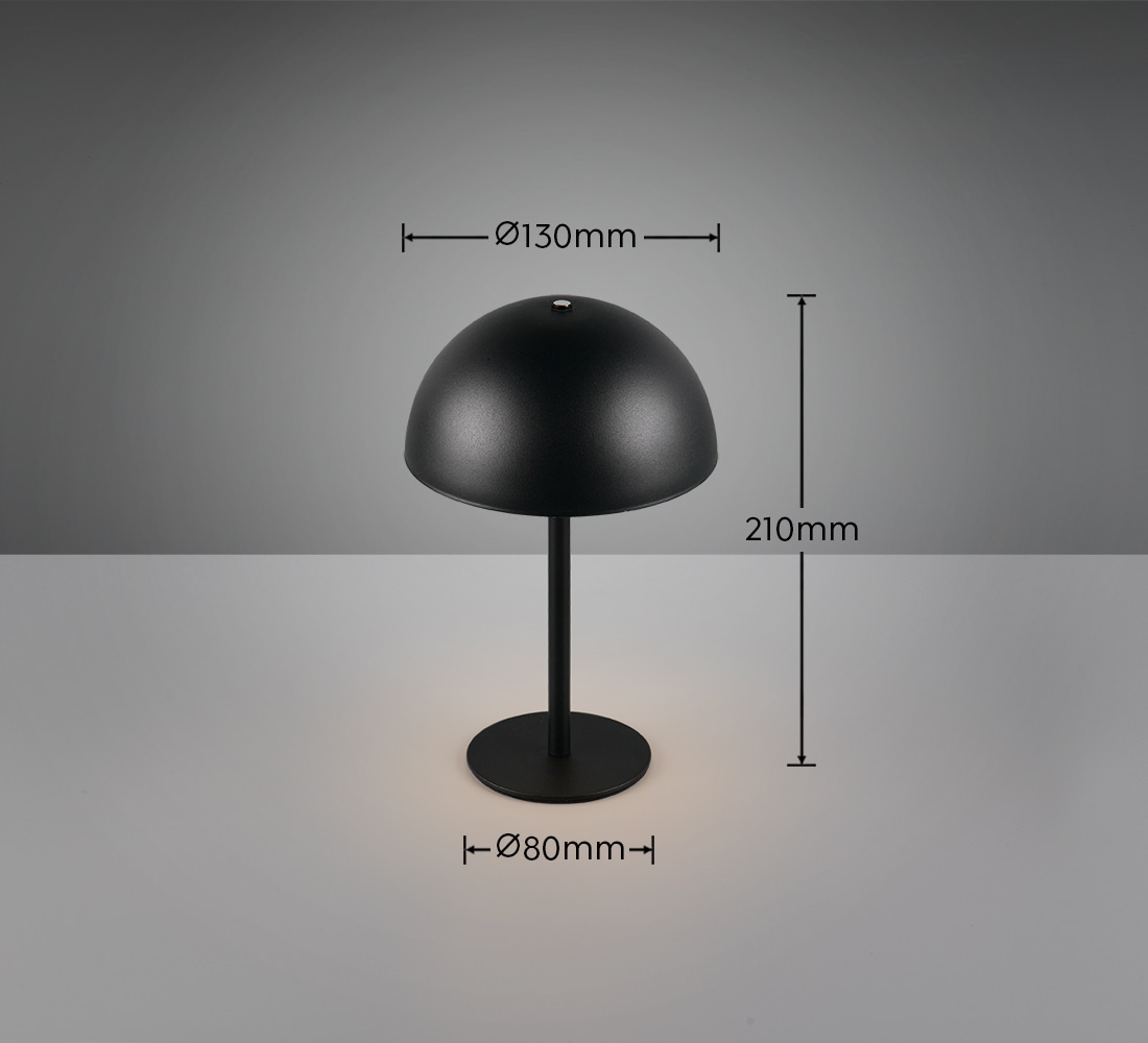 REALITY LED-Akku-Tischleuchte MUNOZ, R54891132, 1,3W, 120lm, 3000K, schwarz