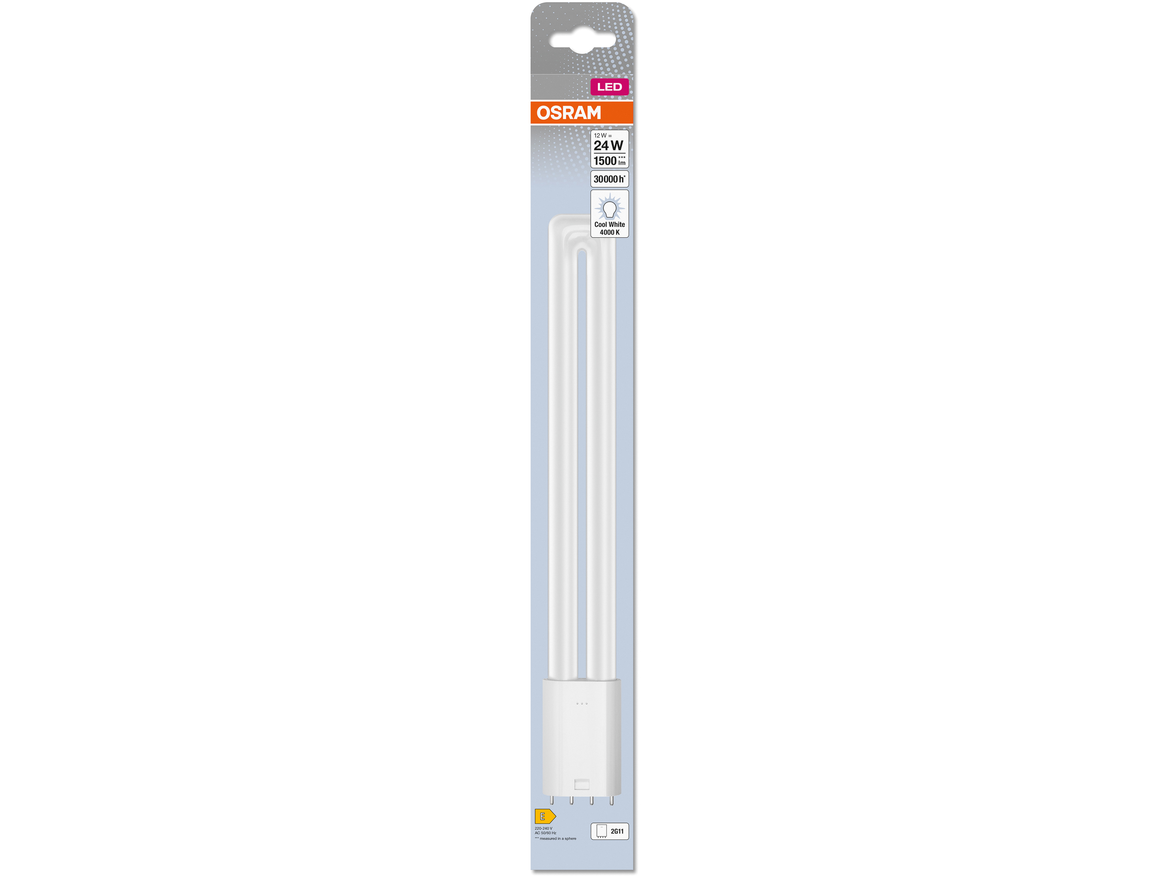OSRAM LED-Lampe, Dulux L24, 2G11, EEK: E, 12W, 1500lm, 4000K