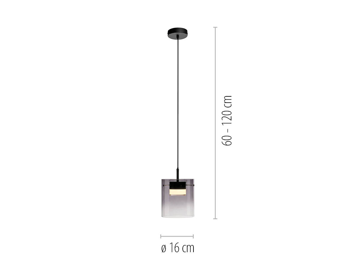 JUST LIGHT LED-Pendelleuchte 14042-18, 7,5W, 800lm, 3000K, schwarz