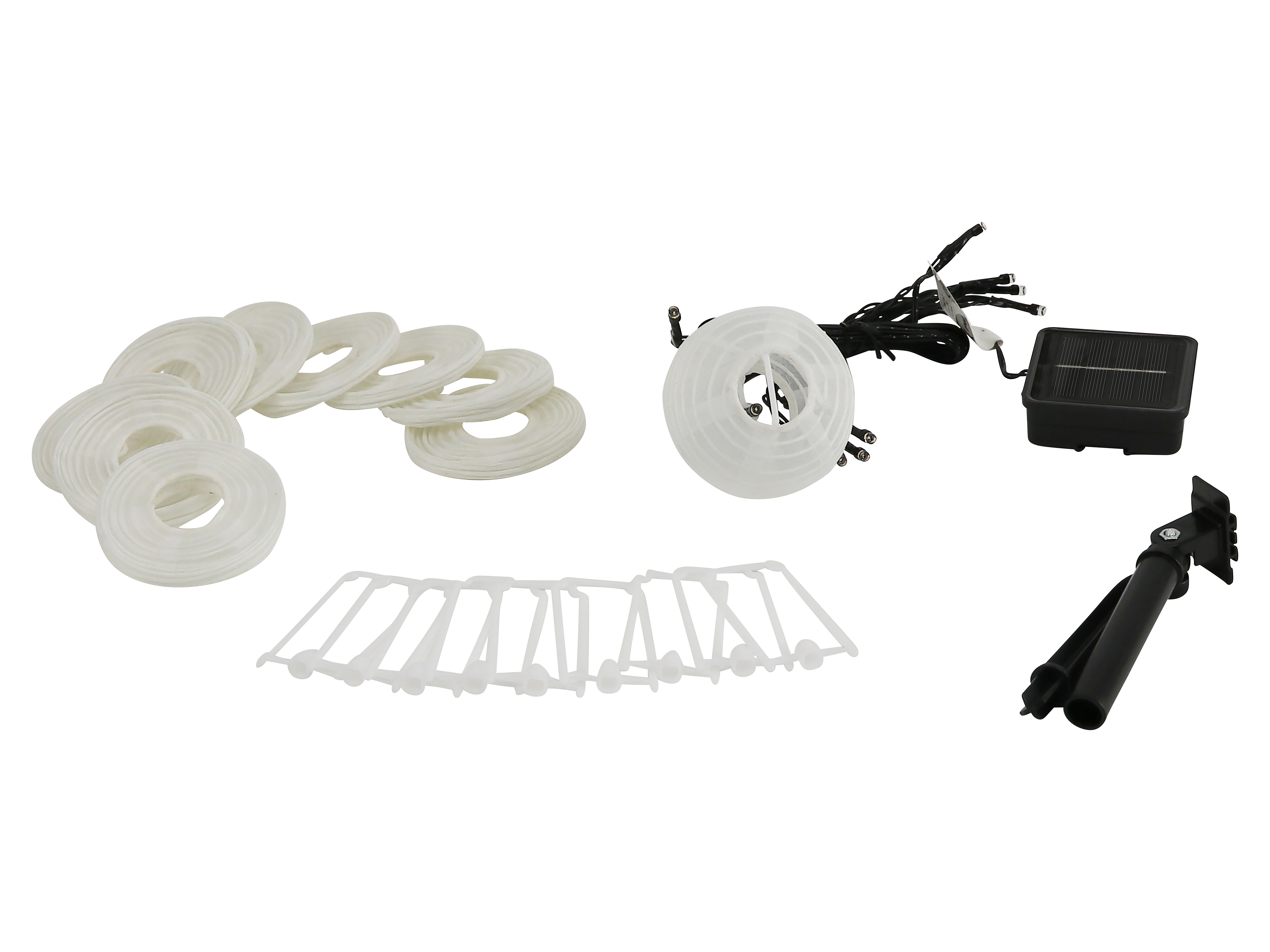 LED-Solarlichterkette, 10 Laternen, weiß