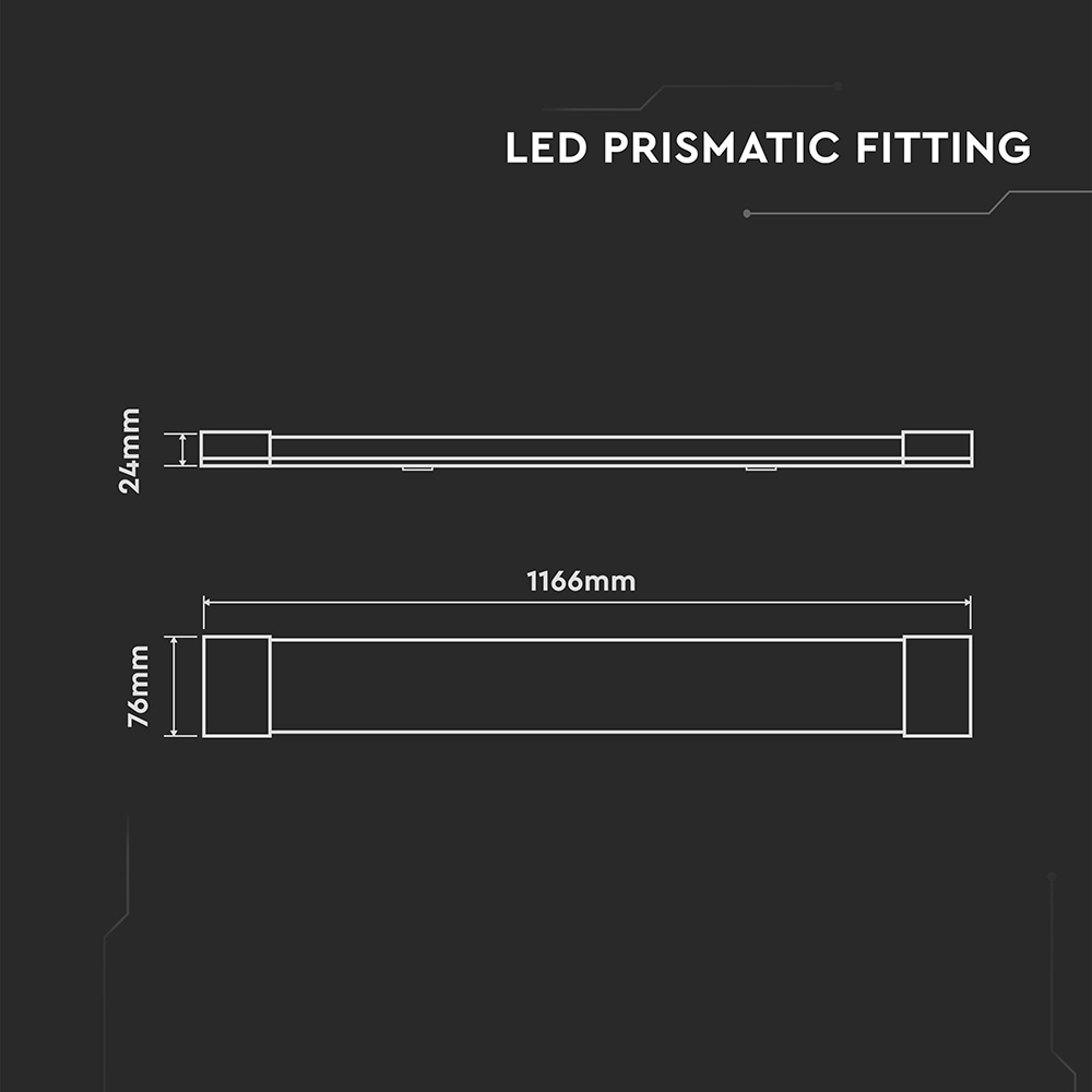 V-TAC LED-Deckenleuchte VT-8-40, 40W, 3000K, EEK: F, CREE Chip, 4300lm, IP20, 116,6 cm