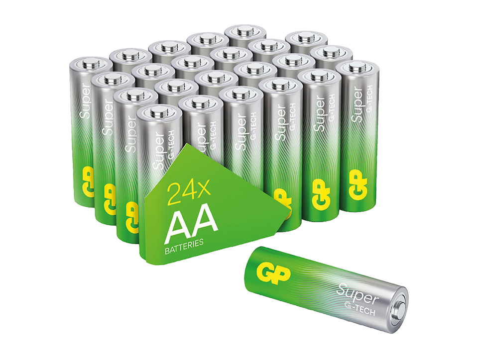 GP Super Alkaline, AA Mignon Batterie, 1,5 V, 24 Stück GP Mignon-Batterie 03015AETA-B24, Alkaline, 24 Stück