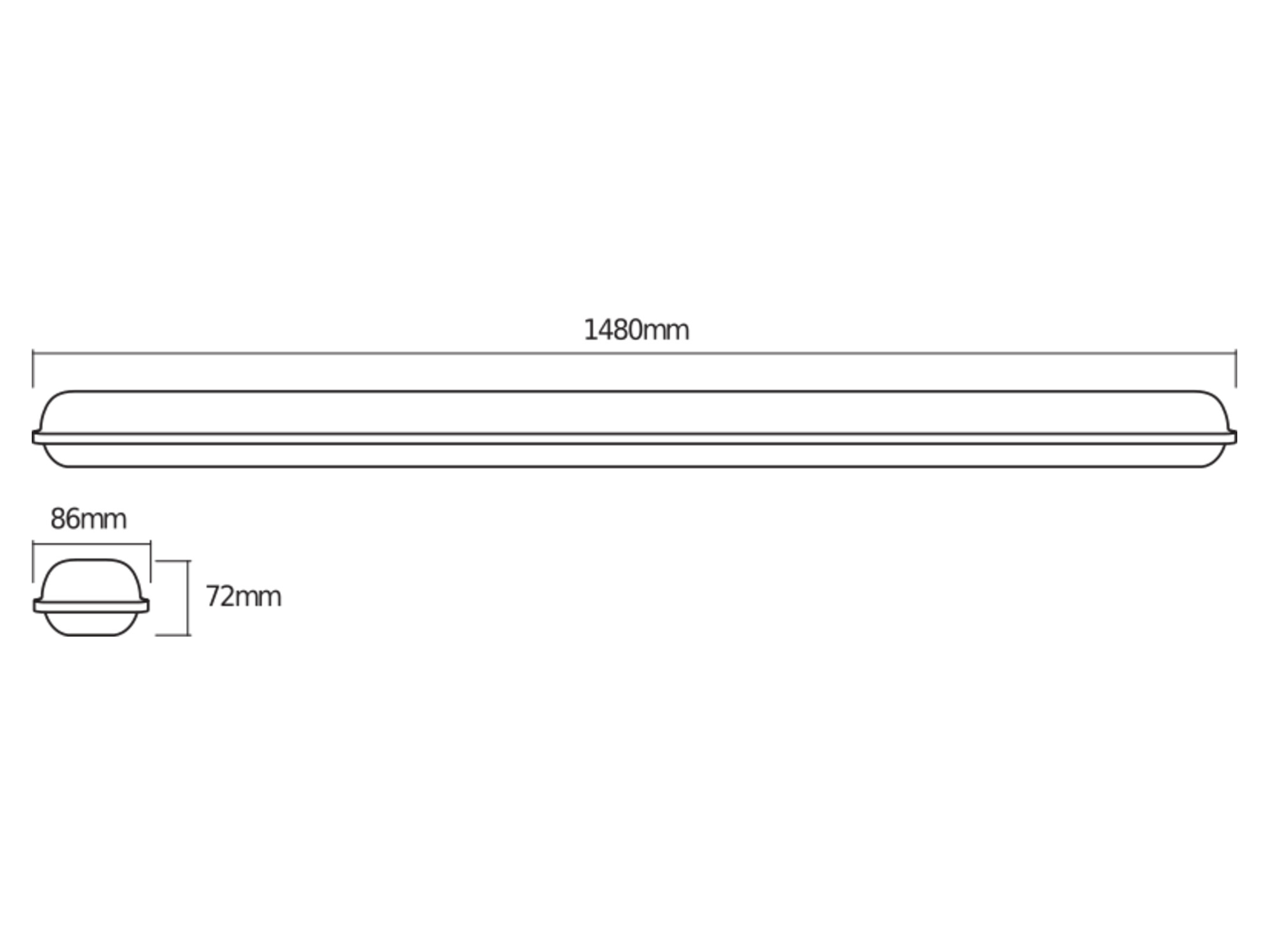 OSRAM LED-Feuchtraumleuchte, 48W, 4000lm, 4000K, IP65, neutralweiß, 1,5m