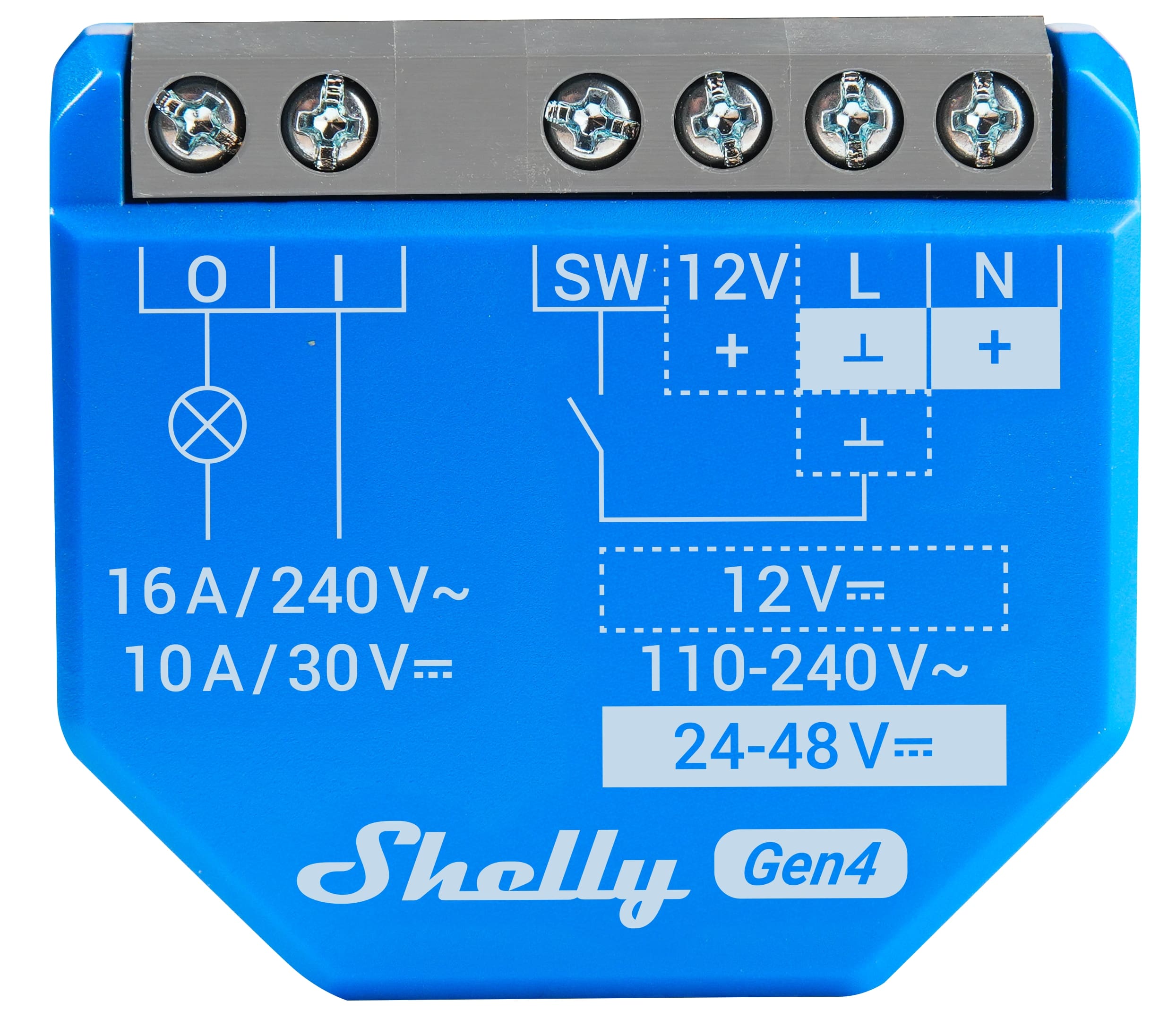 SHELLY Relais 1 Gen4, 16 A, WLAN, Bluetooth, blau