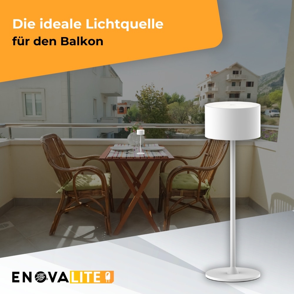 ENOVALITE LED-Akku-Tischleuchte, ELED700401, EEK: D dimmbar, CCT, weiß ENOVALITE LED-Akku-Tischleuchte, ELED700401, EEK: D dimmbar, CCT, weiß