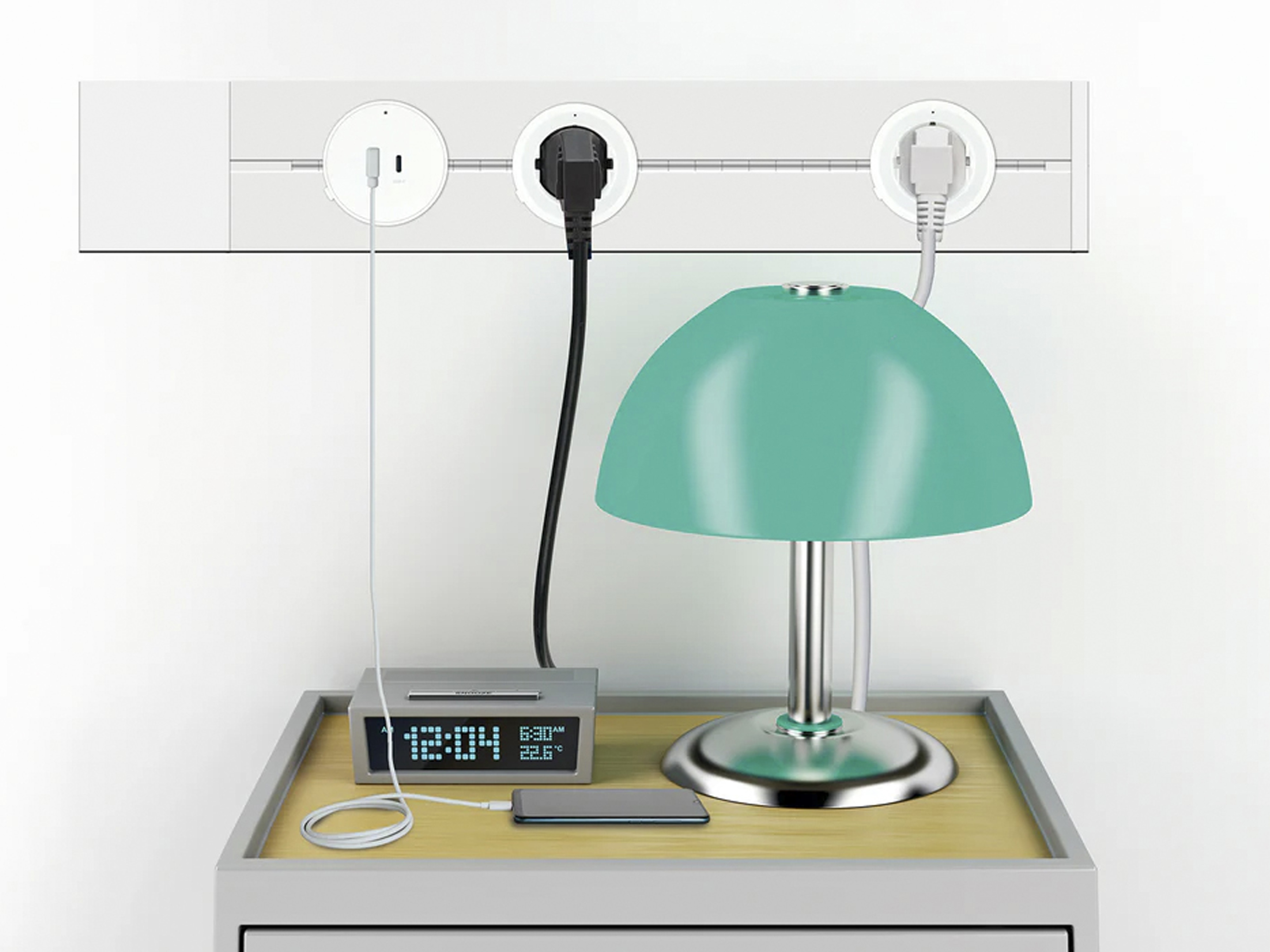 SCHWAIGER Modulare Steckdosenleiste, weiß, 50 cm