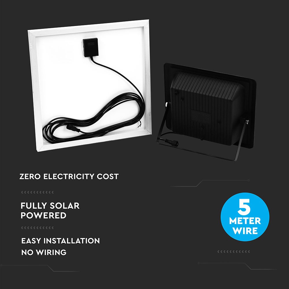 V-TAC Solar LED-Fluter VT-60W, 20 W, 6000 K, mit Panel + Fernbedienung V-TAC Solar LED-Fluter VT-60W, 20 W, 6000 K, mit Panel + Fernbedienung