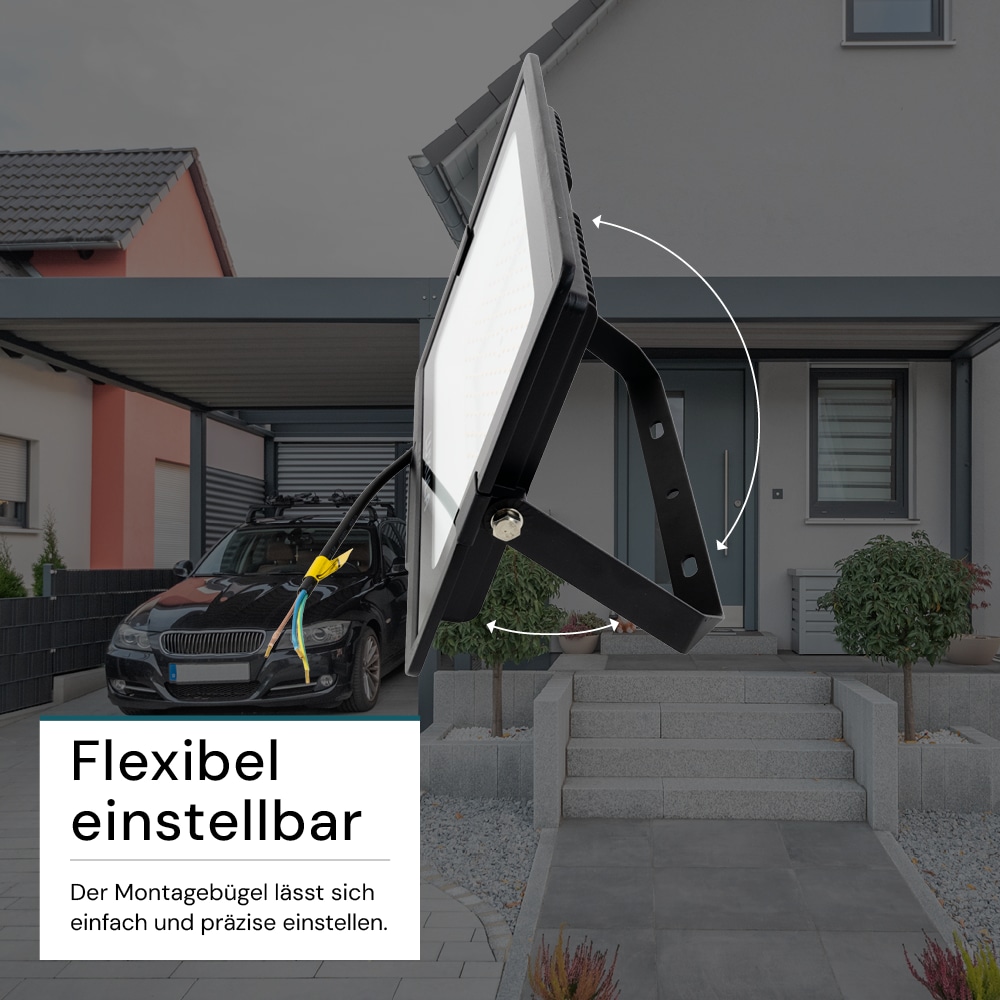 LUXULA LED-Fluter, EEK: F, 150W, 15000lm, 3000K, schwarz