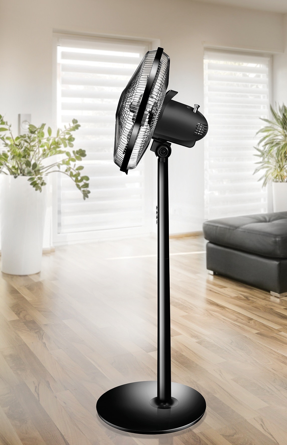UNOLD Standventilator 86825, Silverline, 50 W, schwarz/silber