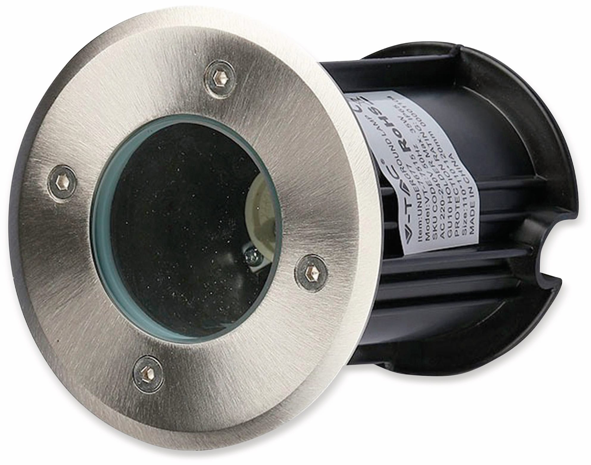 V-TAC Bodeneinbaustrahler VT-7677, IP65, GU10, rund, VT-1515 V-TAC Bodeneinbaustrahler VT-7677, IP65, GU10, rund, VT-1515