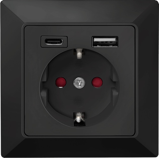 LOGILINK Unterputz-Steckdose PA0262B USB-A USB-C