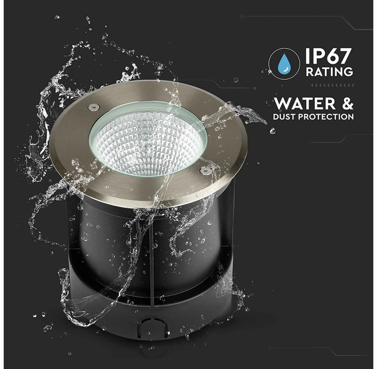 V-TAC LED Bodeneinbauleuchte VT-7681, EEK: G, 12W, 750lm, 4000k, IP67