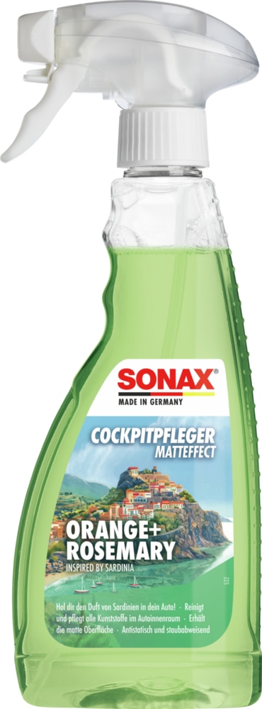 SONAX Cockpitpfleger, 03492410, Matteffect, Orange+Rosemary, 500 ml