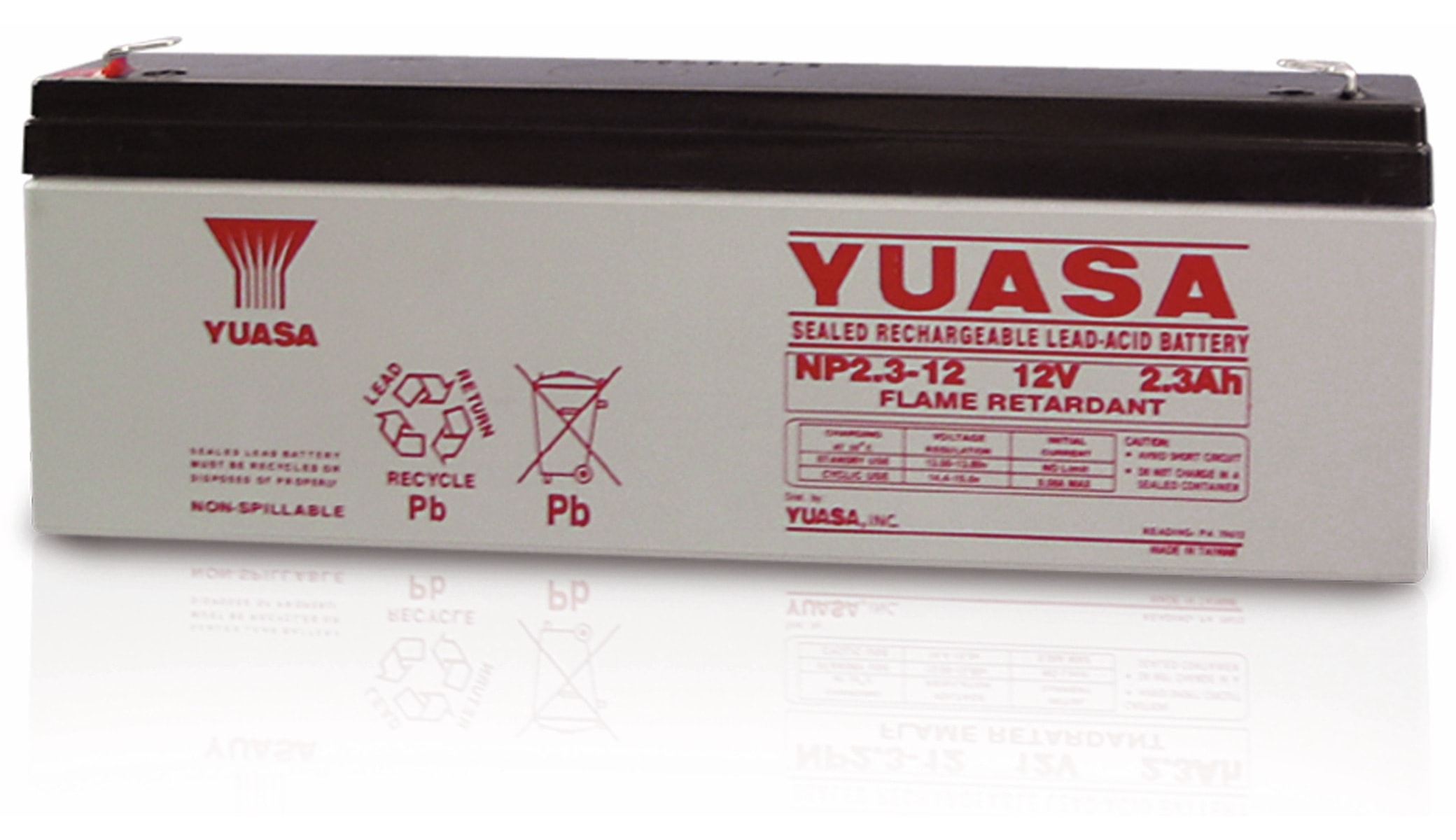 YUASA Blei-Akkumulator NP2.3-12, 12 V-/2,3 Ah