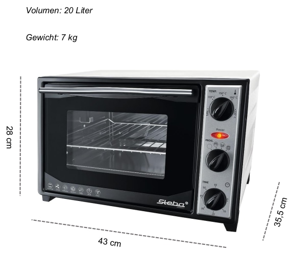 STEBA Backofen KB 27 U.2, Umluft, 20L
