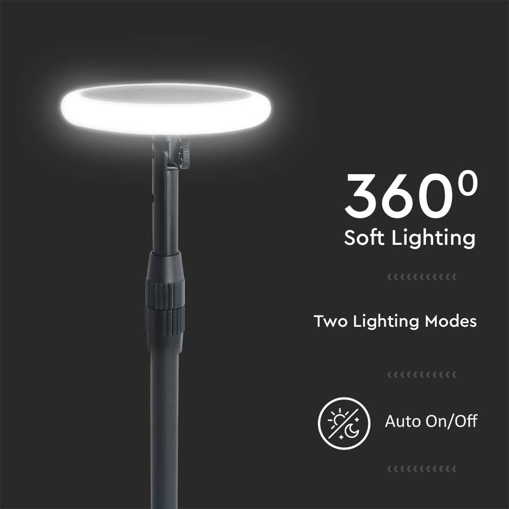 V-TAC Solar LED-Gartenleuchte VT-943, 3 W, 3000 K, schwarz, 2 Stück V-TAC Solar LED-Gartenleuchte VT-943, 3 W, 3000 K, schwarz, 2 Stück