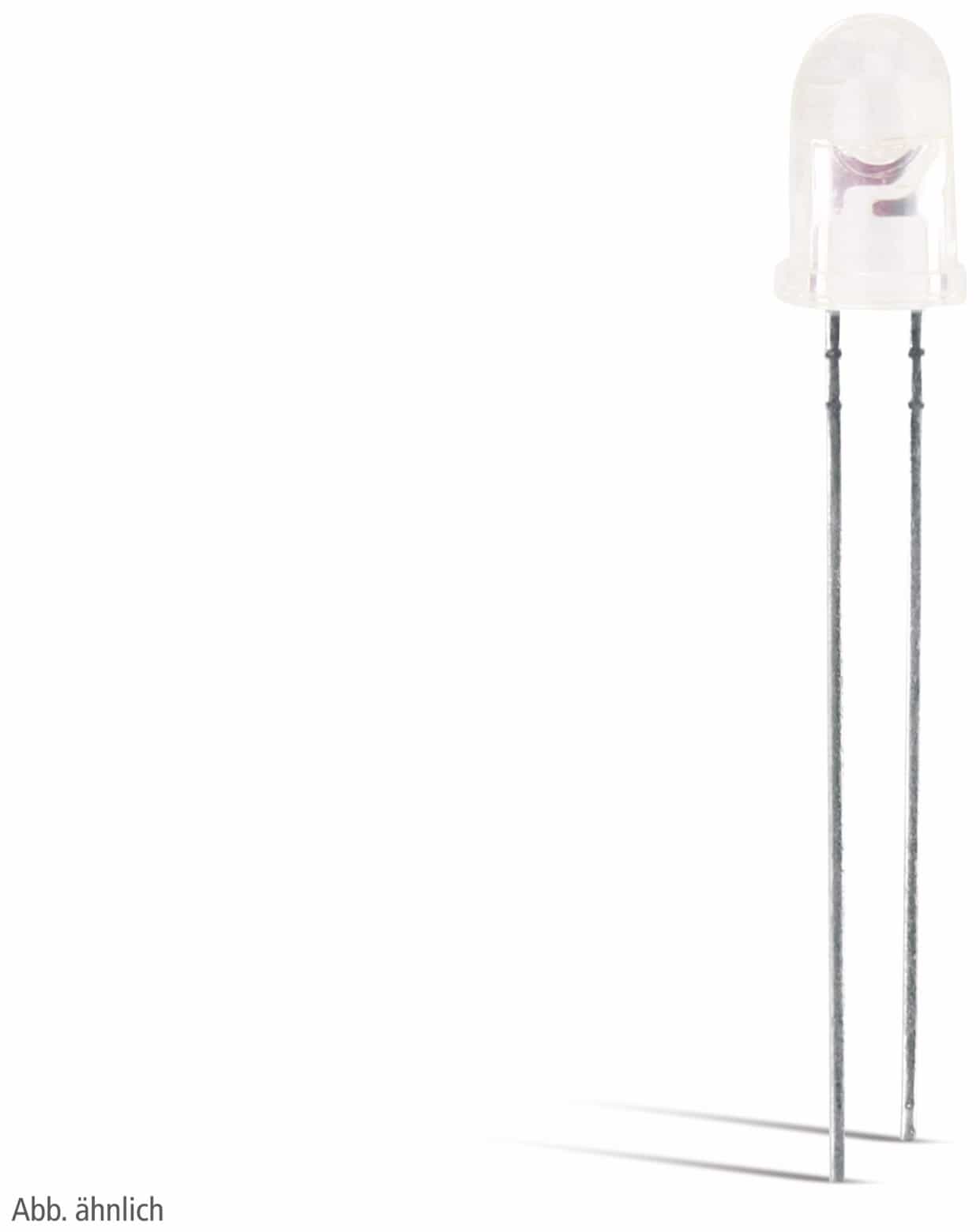 LED 5mm, warmweiss, klar, 28000mcd, 30°, 2,9-3,6 V-, 50 mA