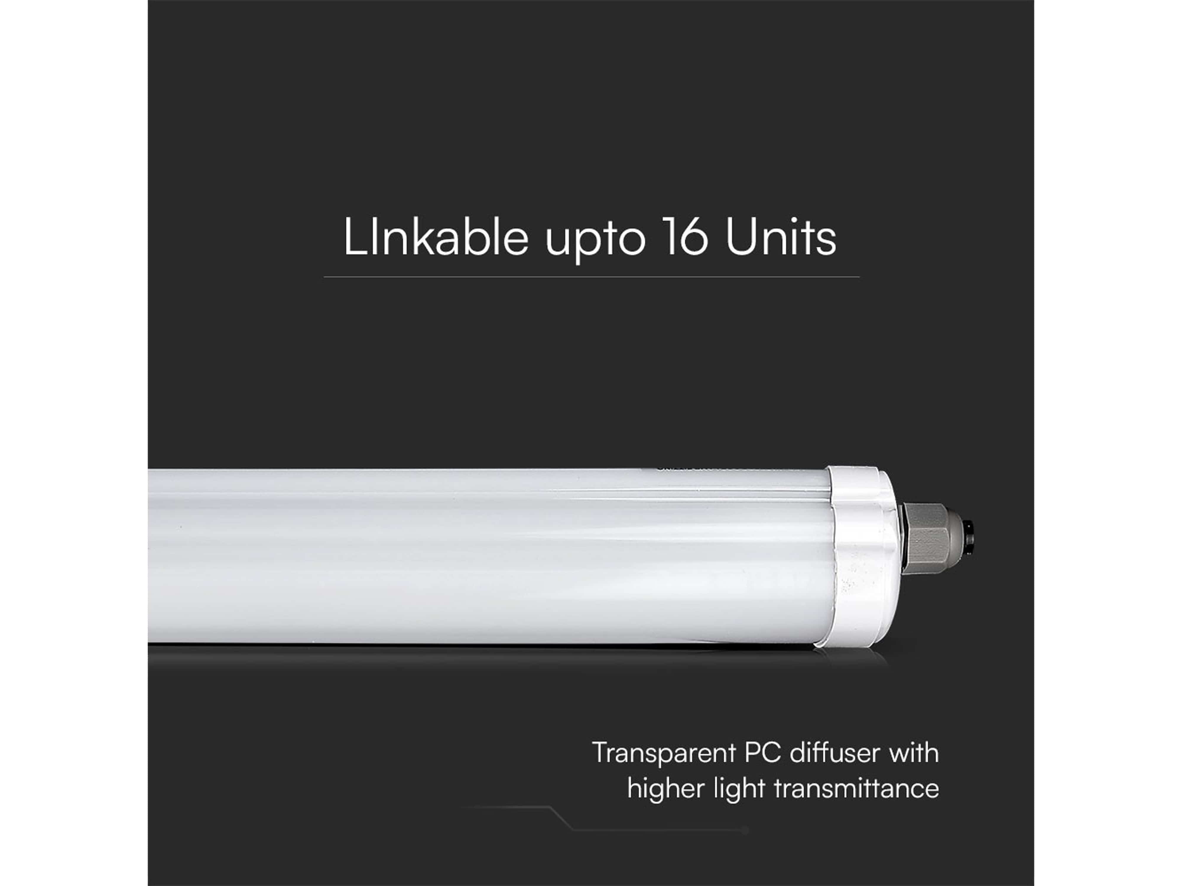 V-TAC LED-Feuchtraumleuchte VT-1249S, EEK: E, 36W, 4320lm, 6500K, 1200mm V-TAC LED-Feuchtraumleuchte VT-1249S, EEK: E, 36W, 4320lm, 6500K, 1200mm