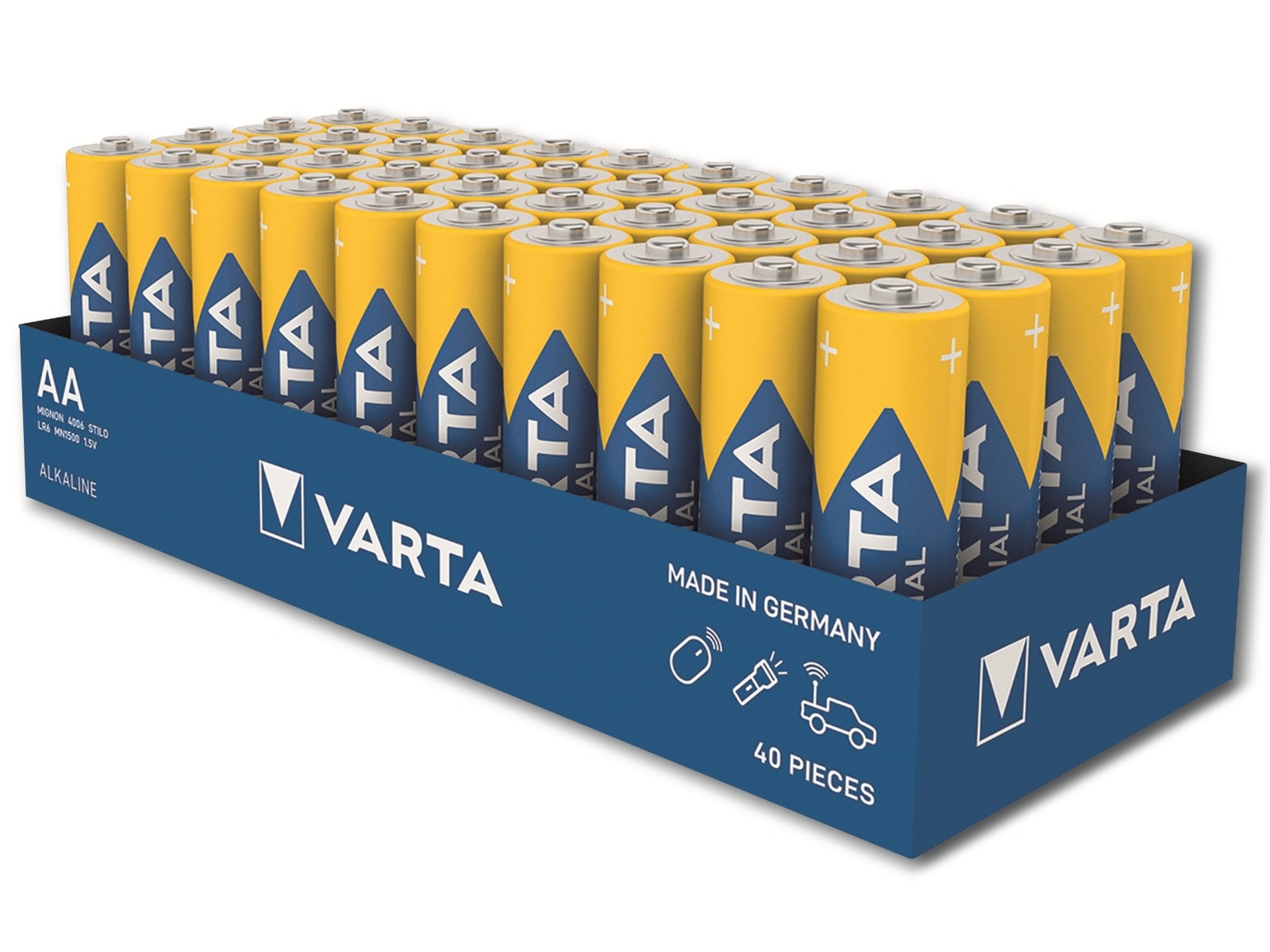 VARTA Batterie Alkaline, Mignon, AA, LR06, 1.5V, Industrial Pro, 40 Stück
