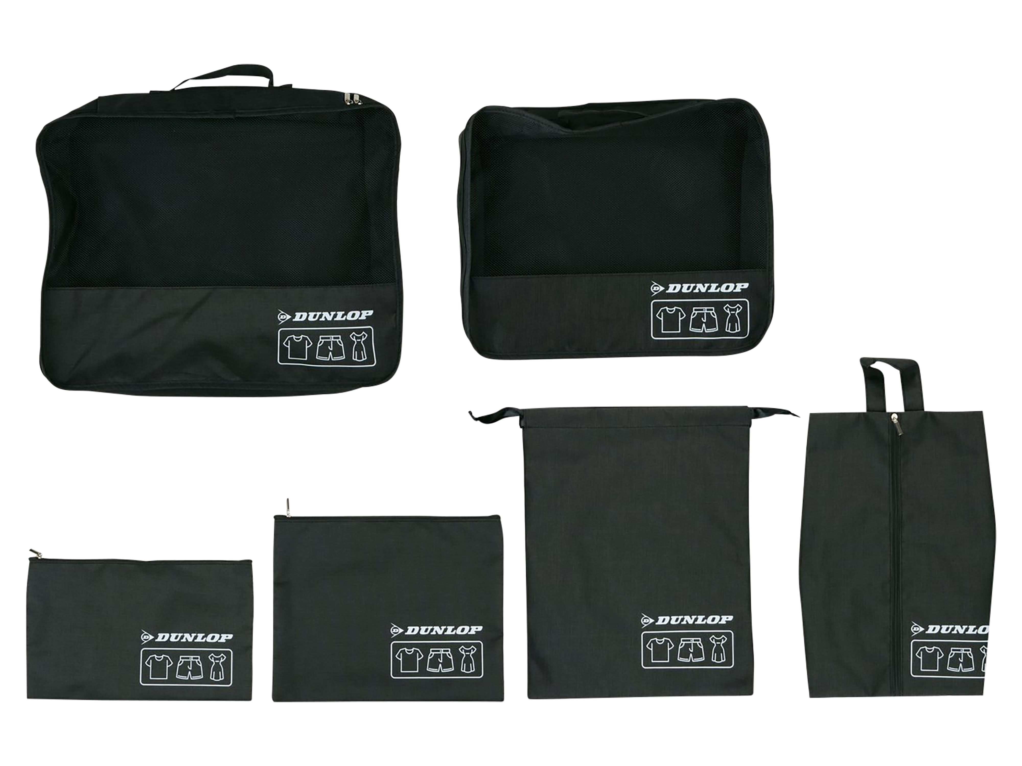 DUNLOP Reiseorganizer-Set, 6-teilig, Schwarz, Grau, Blau DUNLOP Reiseorganizer-Set, 6-teilig, Schwarz, Grau, Blau
