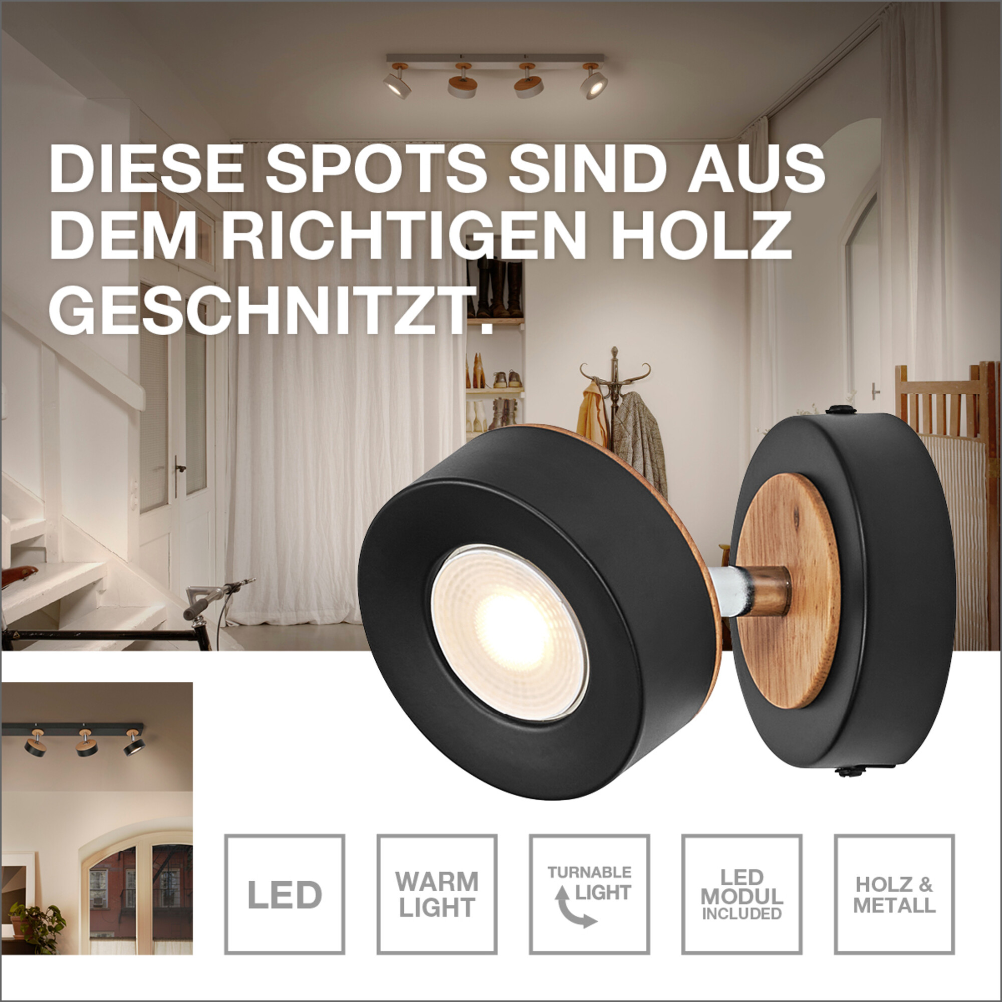 LEDVANCE LED-Deckenleuchte 4058075833456, 19,2W, 1250llm, 3000K, schwarz LEDVANCE Deckenanbau-Leuchte, 4058075833456, schwarz